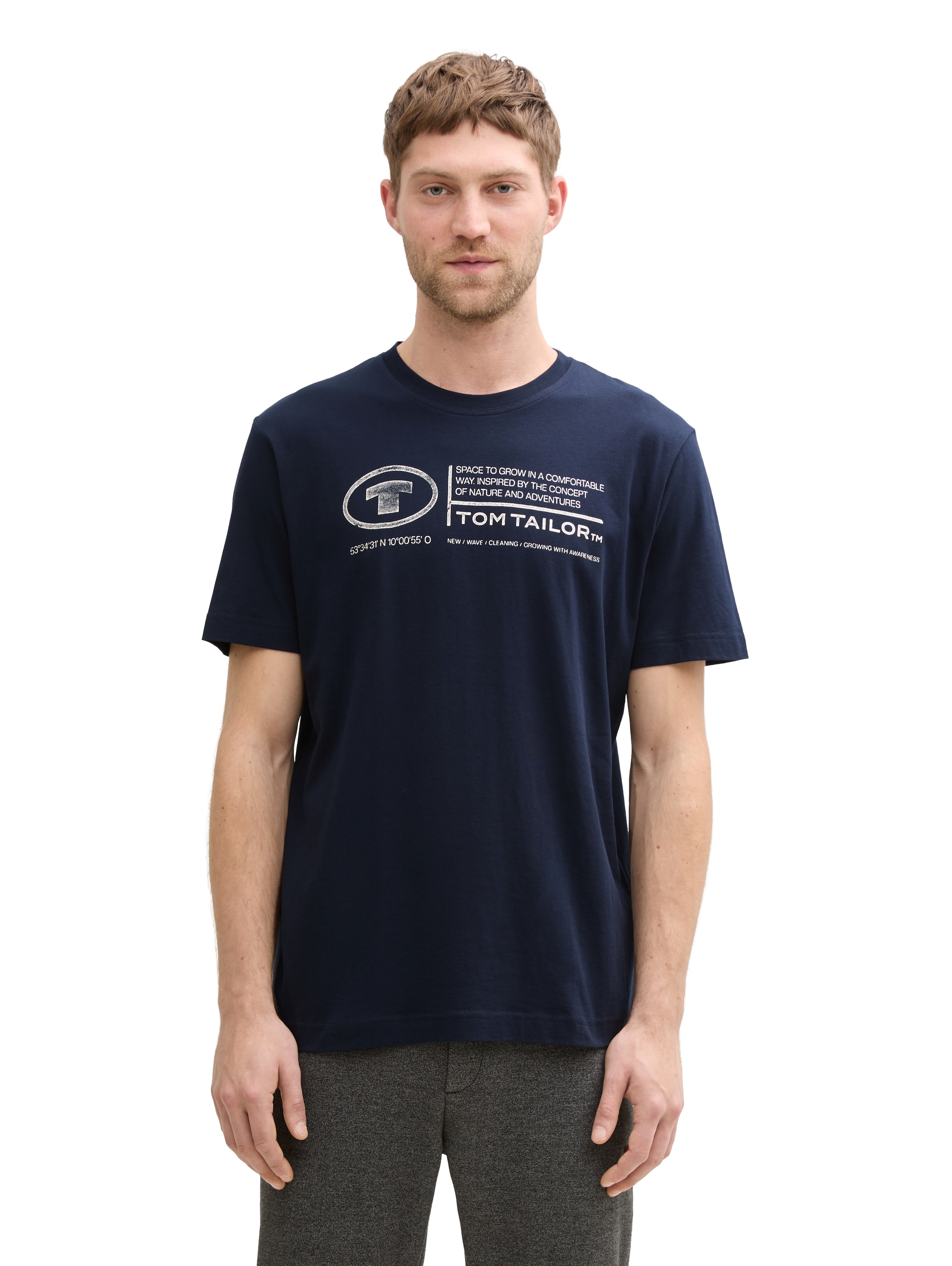 TOM TAILOR T-Shirt, (Packung, 2 tlg.), mit Logo Print