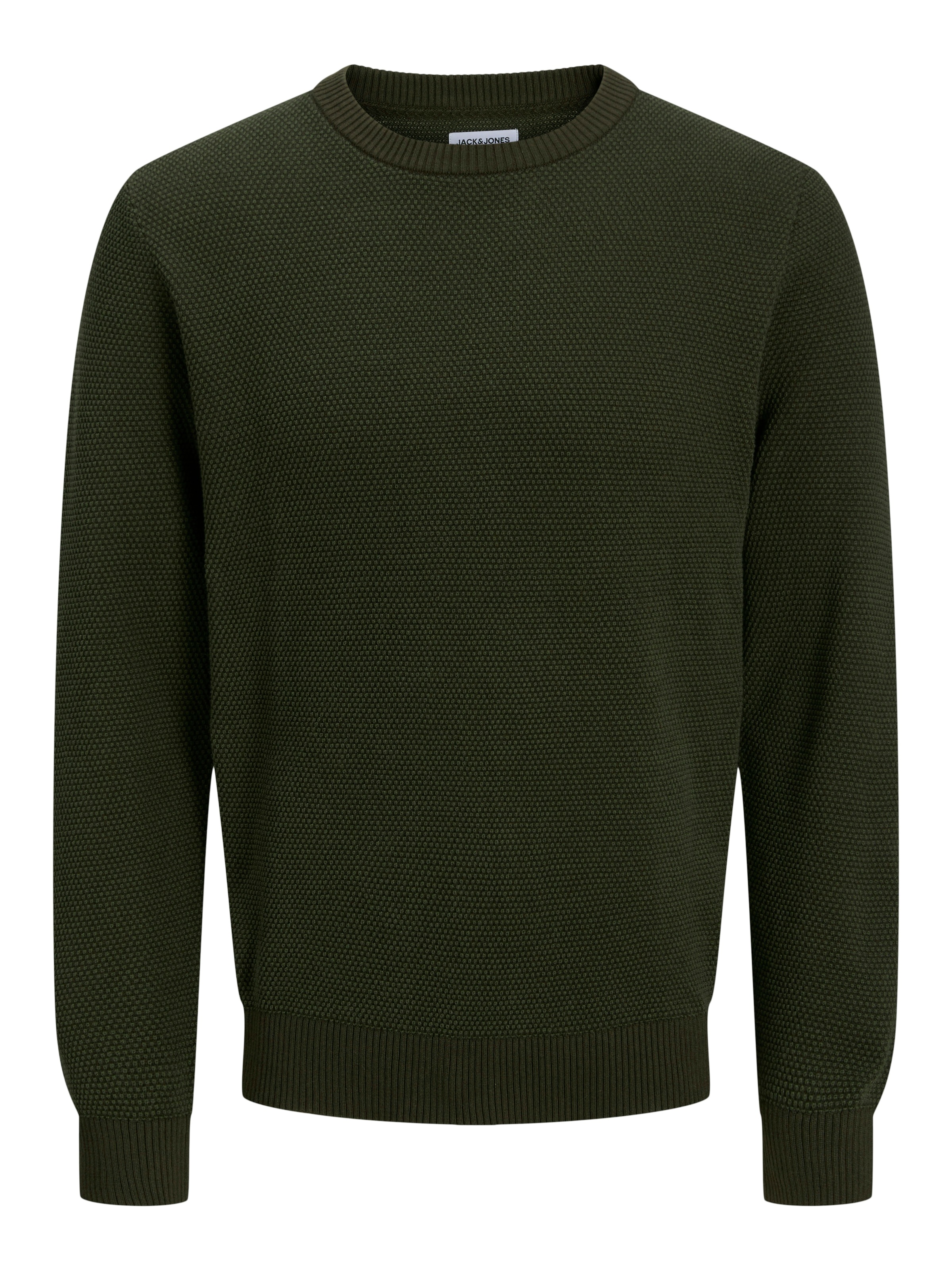 Jack & Jones Rundhalspullover »JJEGLOBE KNIT CREW NECK NOOS«, in Strick Optik