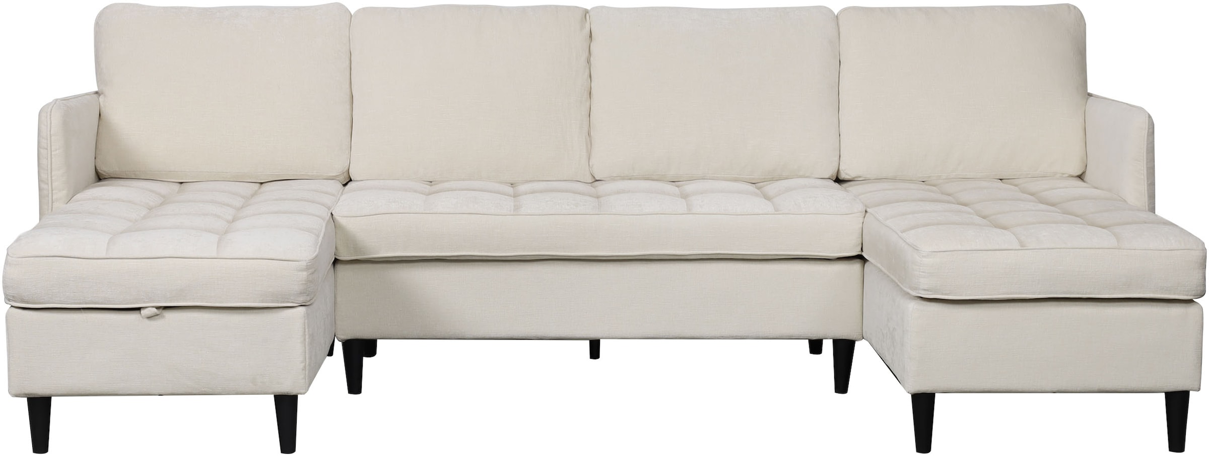 Dorel Home Wohnlandschaft »LINDHUS, U-Form, Breite 254 cm, verschiedene Stellvarianten, Modulsofa« Recamiere, Stauraum, Cord und Chenille-Bezug