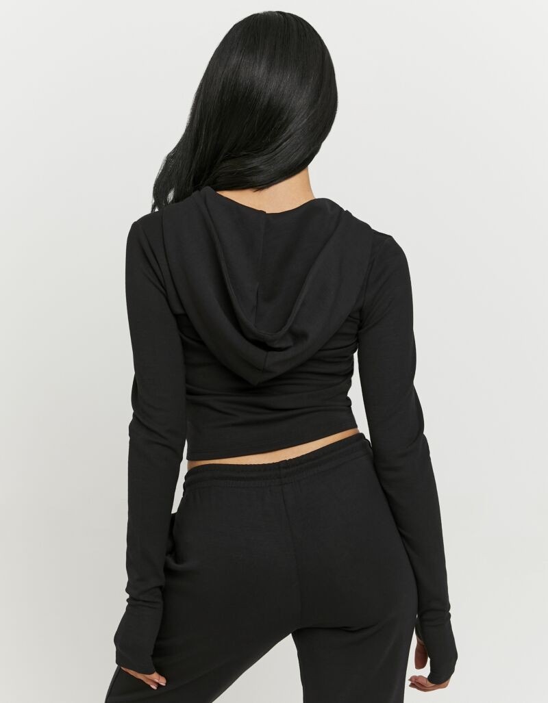 Tally Weijl Kapuzensweatjacke "SSWPEMARIE" Materialmix, verkürzt geschnitte günstig online kaufen