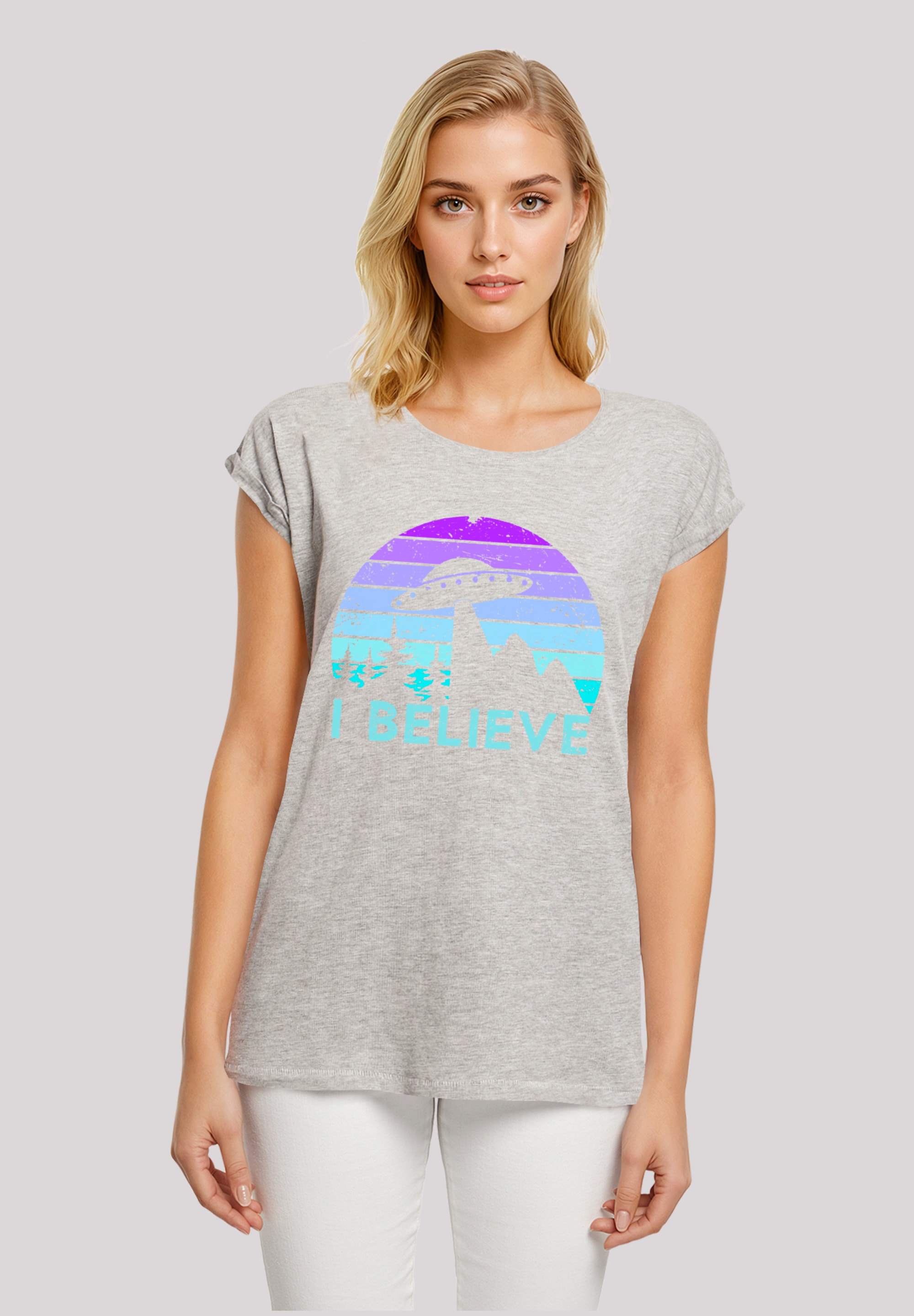 F4NT4STIC T-Shirt "I BELIEVE UFO Alien Raumschiff Retro", Premium Qualität günstig online kaufen