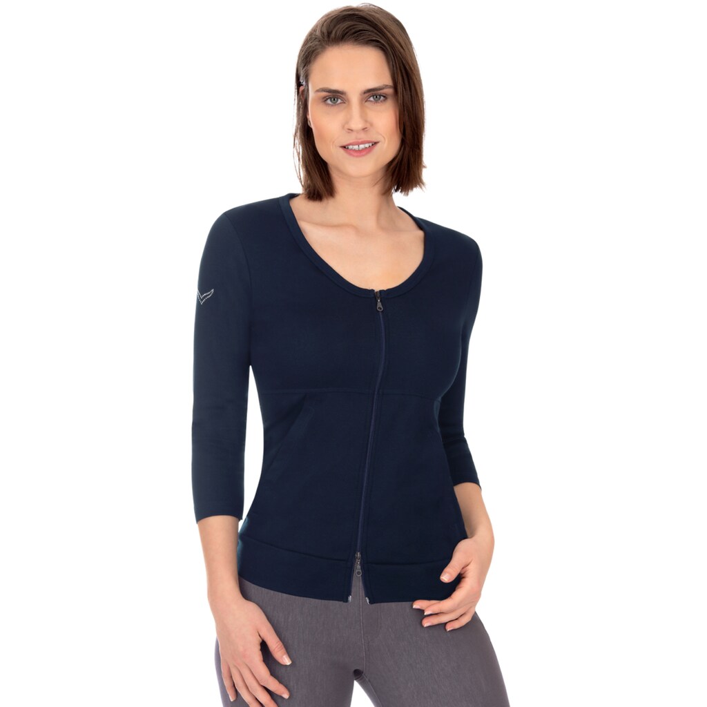 Trigema Sweatjacke »TRIGEMA Jacke aus Baumwolle/Elastan«, (1 tlg.)