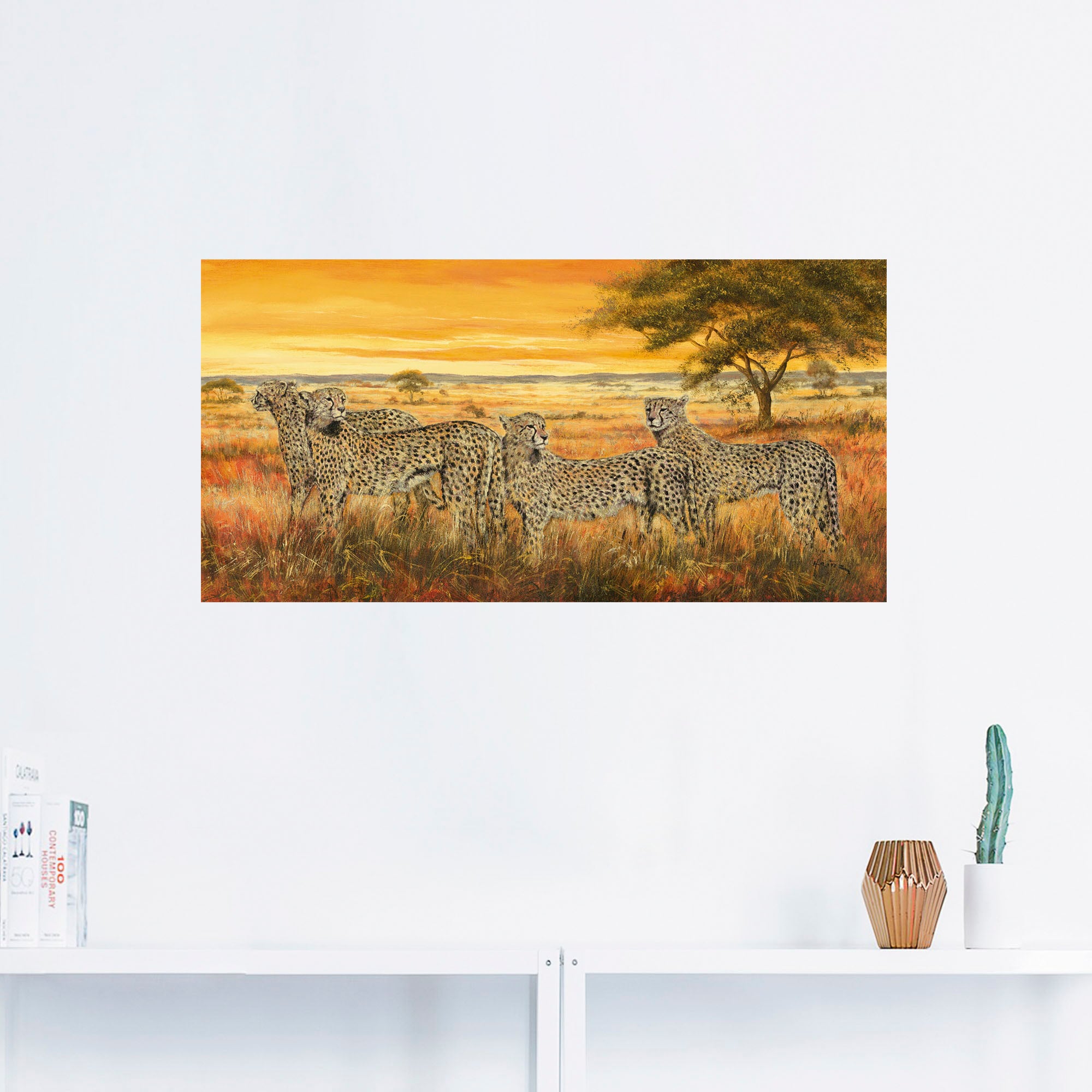 Artland Wandbild »4 Geparden«, Wildtiere, (1 St.), als Leinwandbild, Wandaufkleber in verschied. Größen