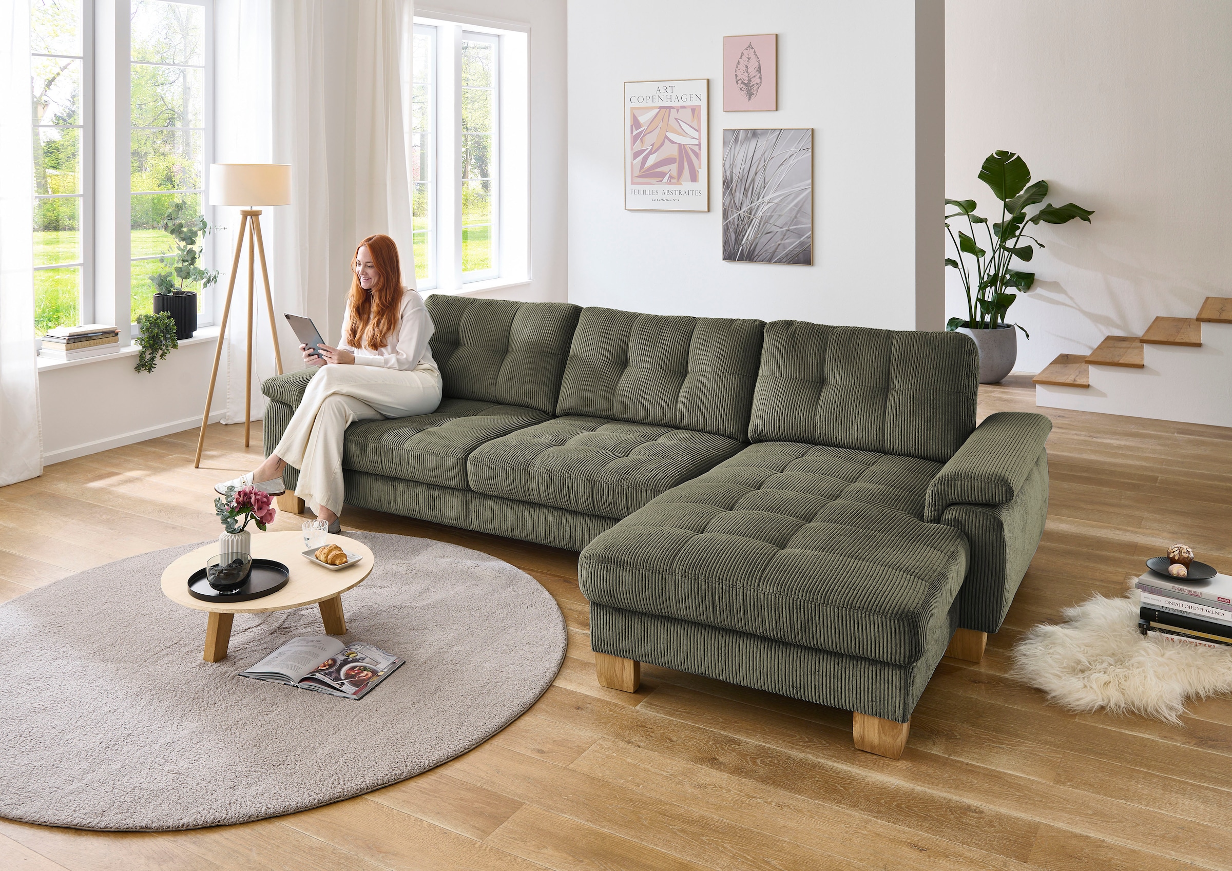 Die PlanBar Ecksofa "PP-LA19101" wahlweise mit Bettfunktion und verstellbar günstig online kaufen