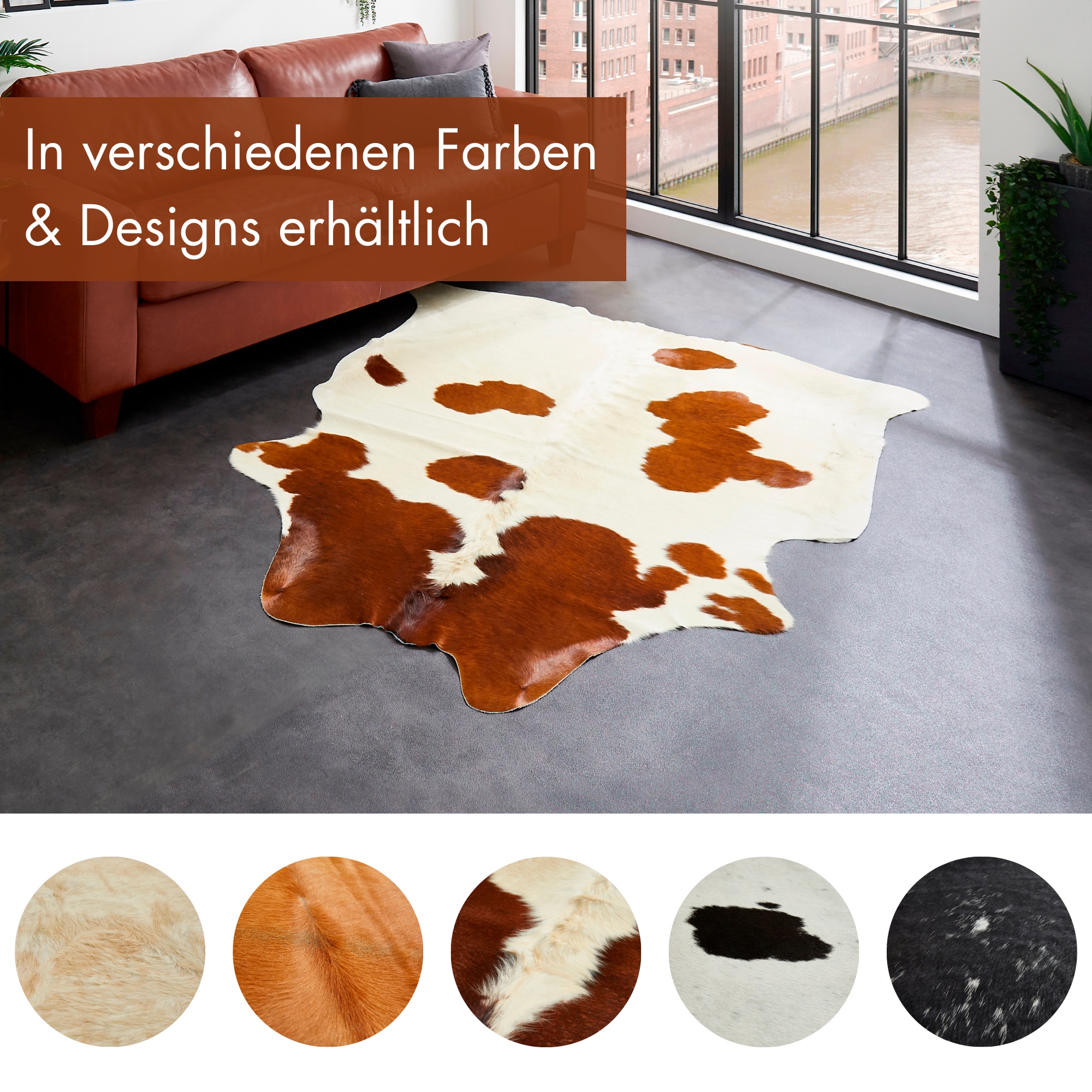 LUXOR living Fellteppich "Rinderfell" fellförmig 2 mm Höhe echtes Rinderfel günstig online kaufen