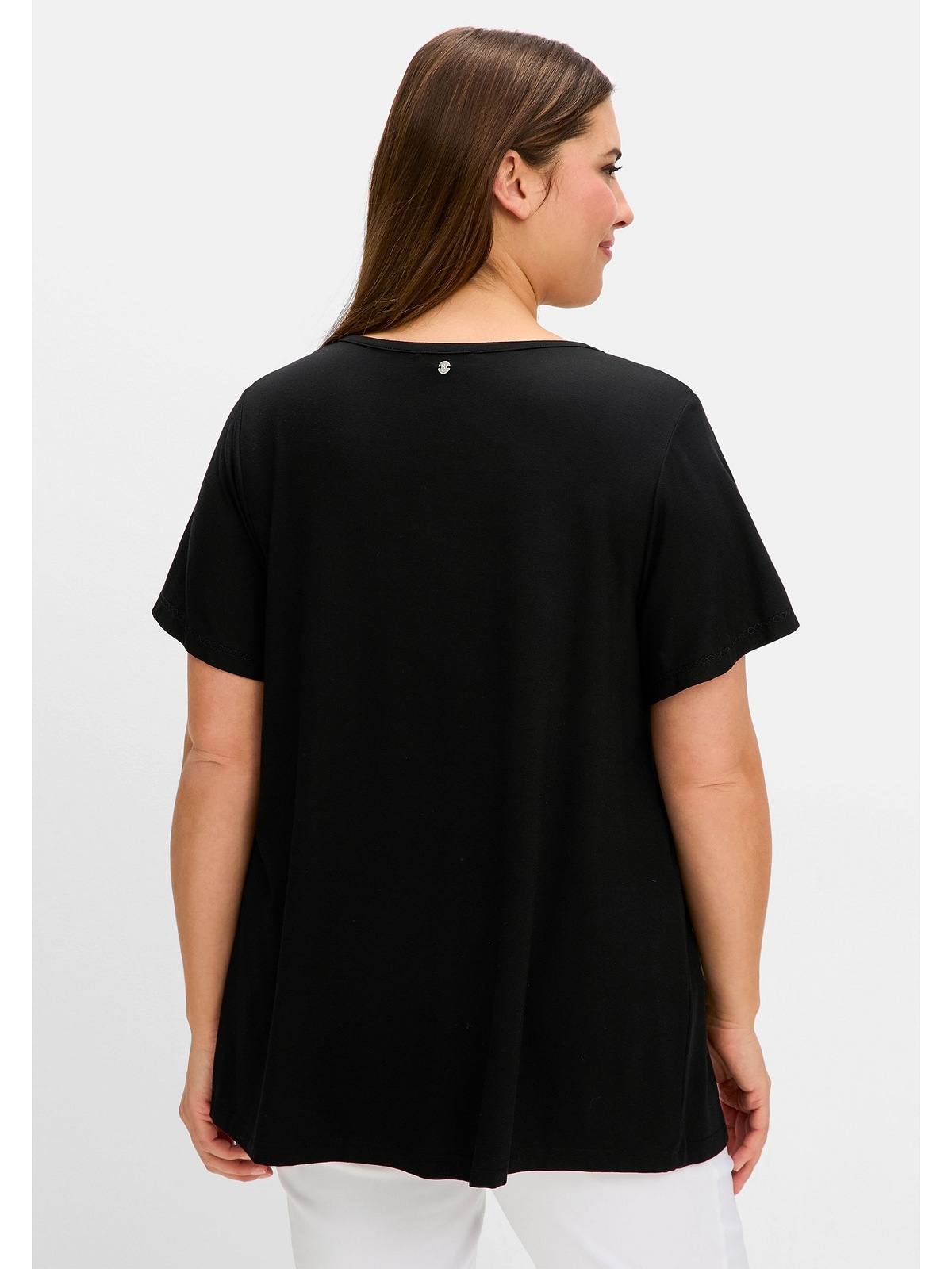Sheego T-Shirt "Große Größen", mit verziertem V-Ausschnitt günstig online kaufen