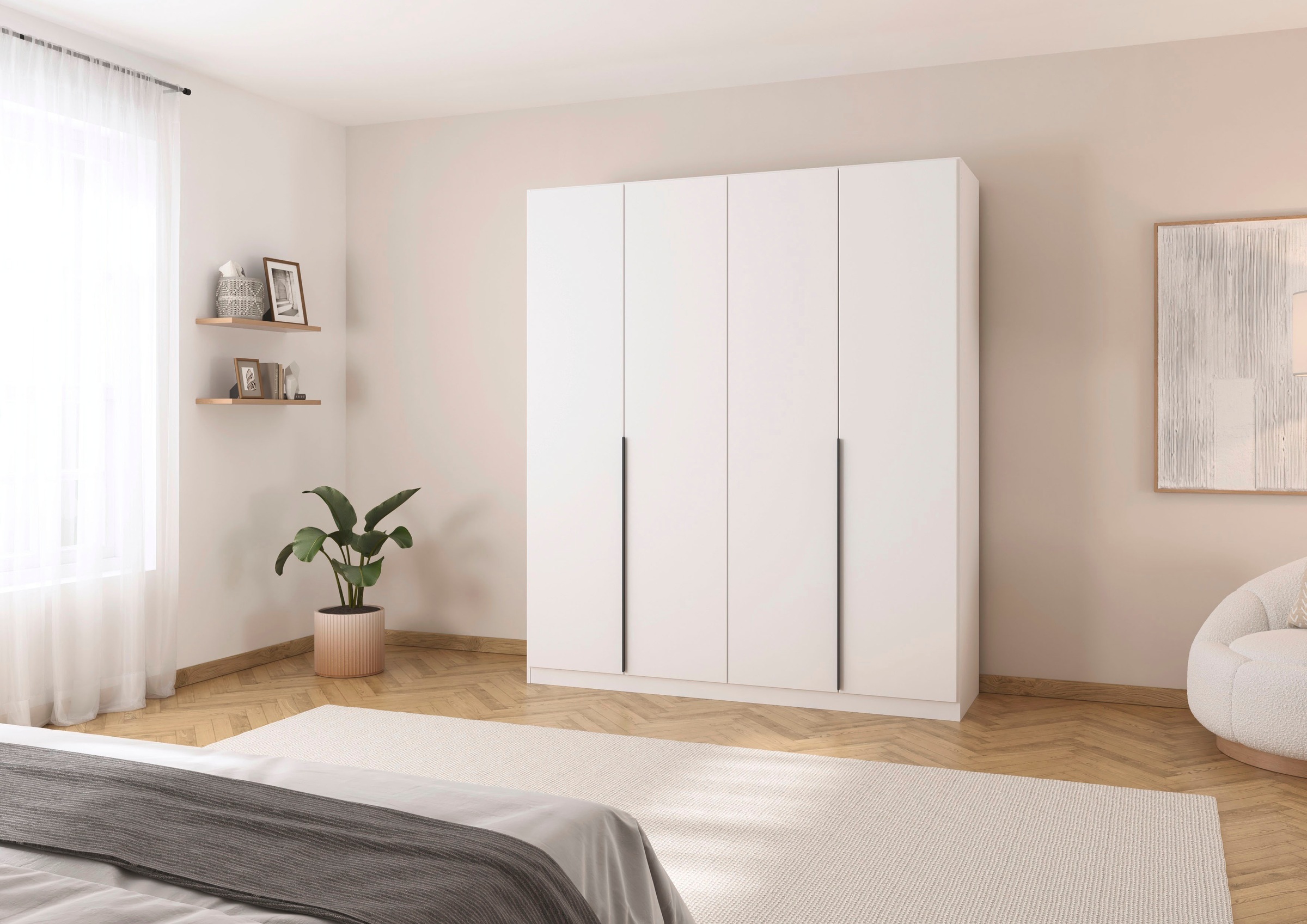 Thumbnail - rauch Drehtürenschrank "Kleiderschrank Schrank Garderobe AGORDO TOPSELLER Schlafzimmer" in zwei Griff-Farben, Breiten 91...