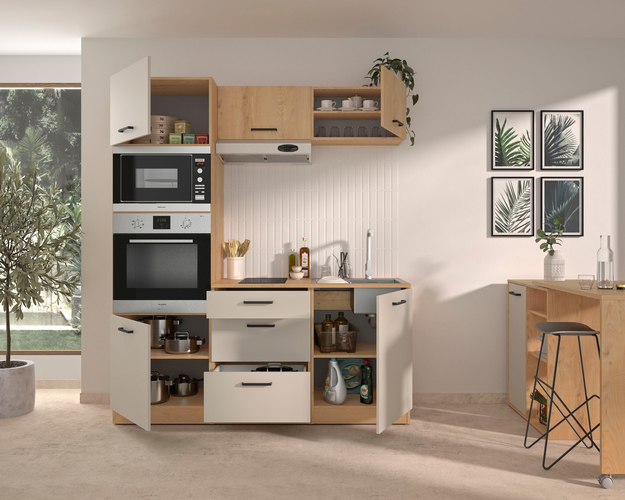 Gami Küchenzeile »Set D B180 ALPAGA« Set,  Viel Stauraum auf kleinem Raum