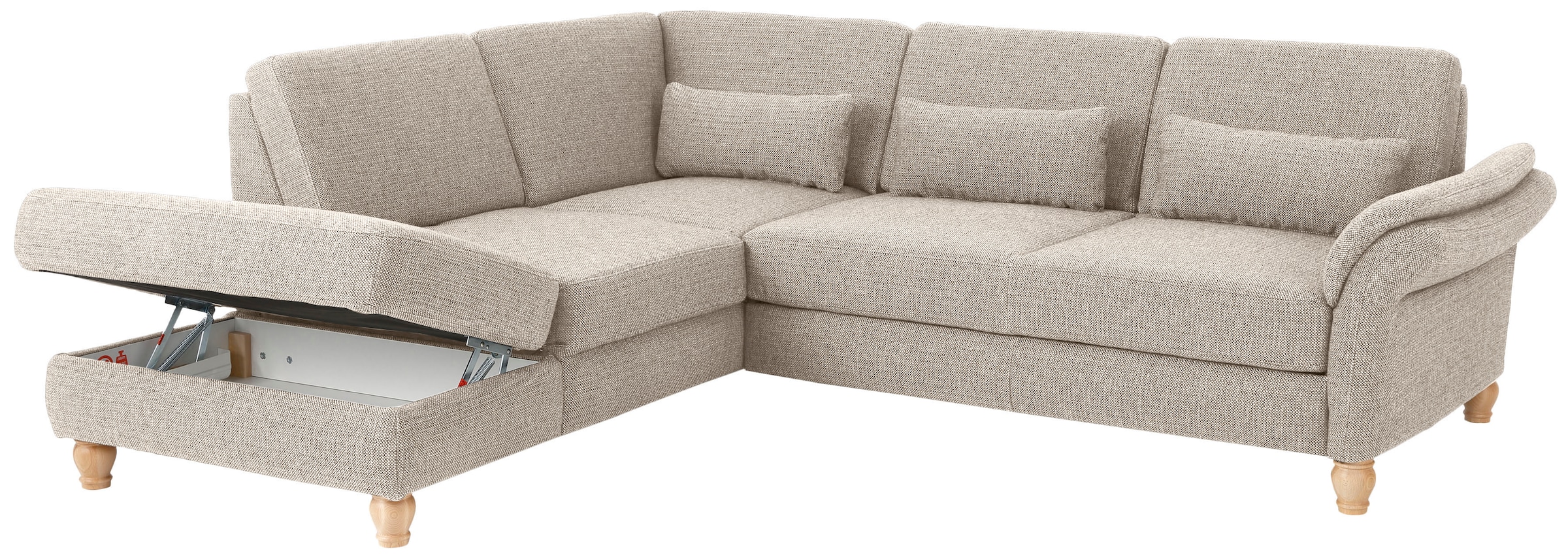 Home affaire Ecksofa »Palace L-Form«, incl. Sitztiefenverstellung, wahlweise mit Bettfunktion und Stauraum