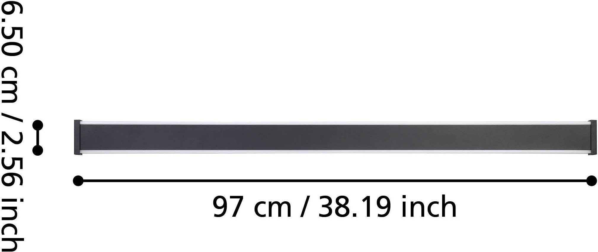 EGLO Wandleuchte »NEVIANO Wandlampe - Stahl, Kunststoff - LED - 2X11W - IP55« LED-Modul 1 Stk. Warmweiß Außenbeleuchtung, Außenwandleuchte, Terrasse, L97 x H6,5 x AL5 cm