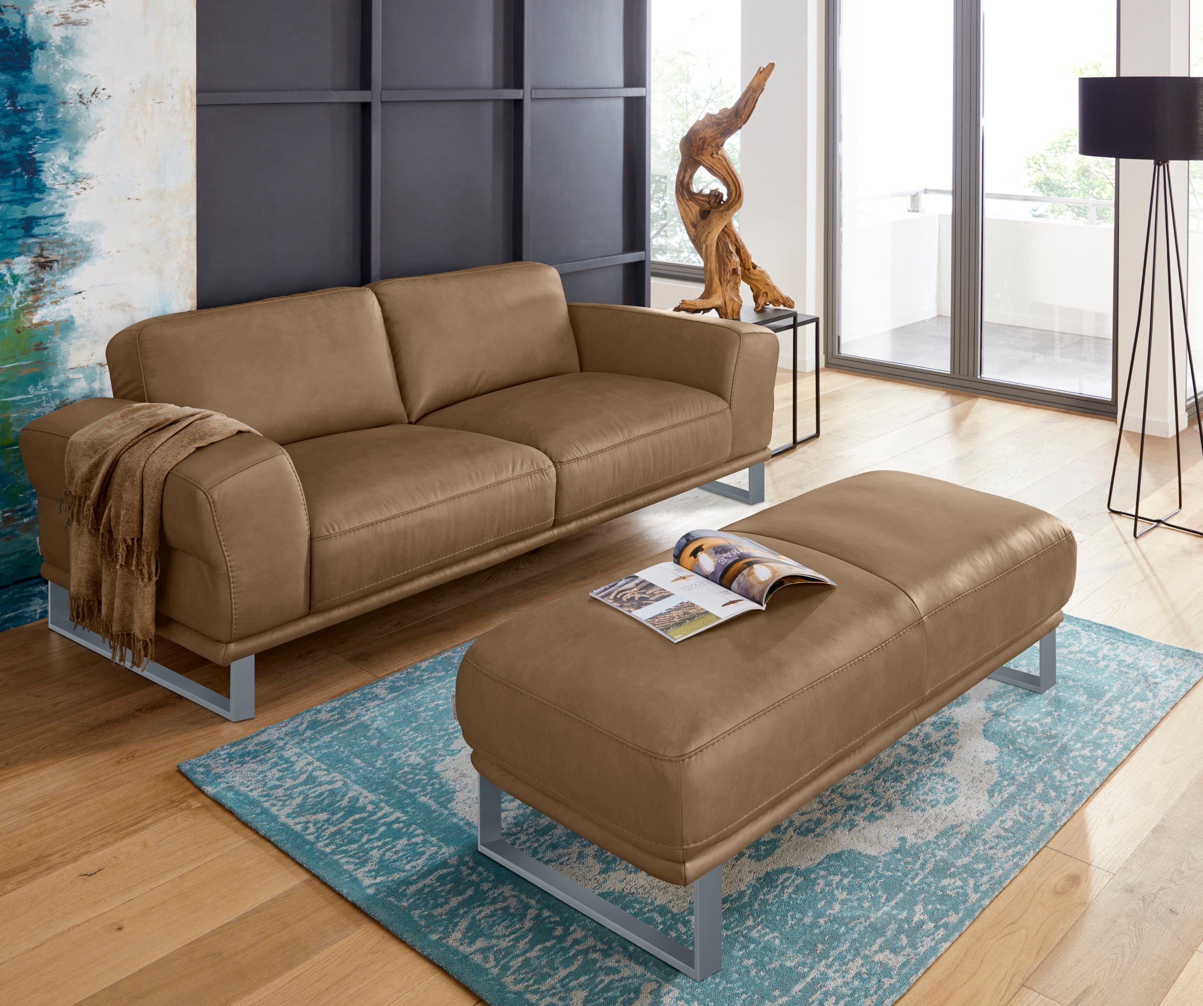 W.SCHILLIG 2,5-Sitzer »montanaa«, mit Metallkufen in Silber matt, Breite 212 cm