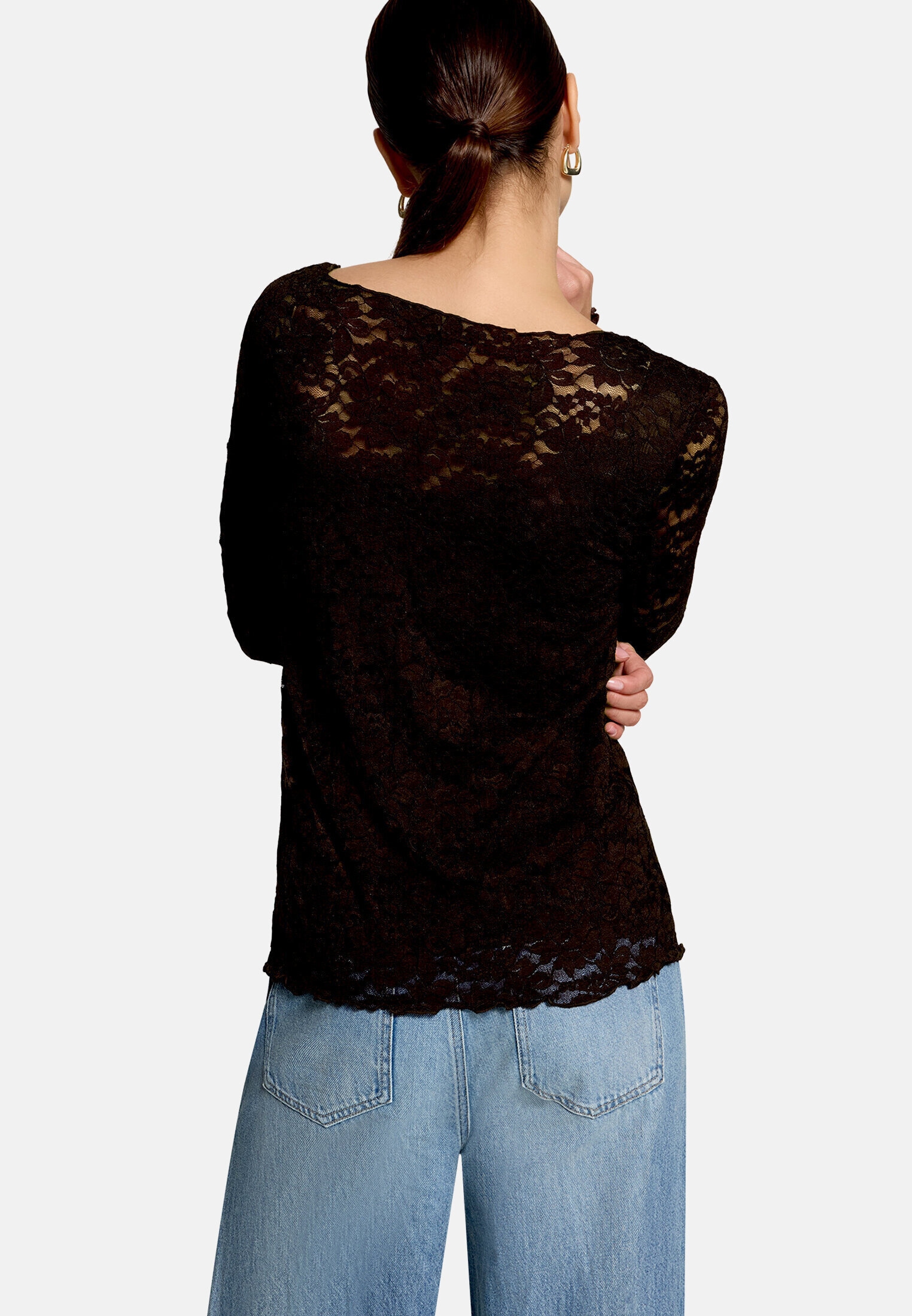 Zero Kurzarmshirt »Damen unifarben« 1 Spitze