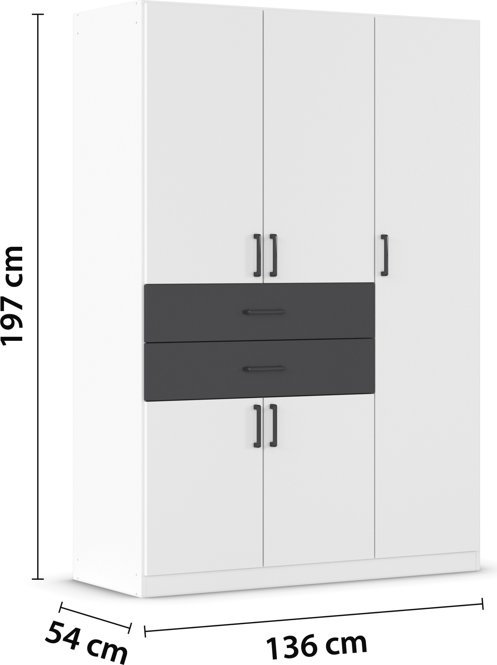 rauch Drehtürenschrank »Kleiderschrank Schrank Garderobe MAIKA mit Dekor-Front«, 2 Schubladen, in verschiedenen Breiten, Höhen, Farben, MADE IN GERMANY