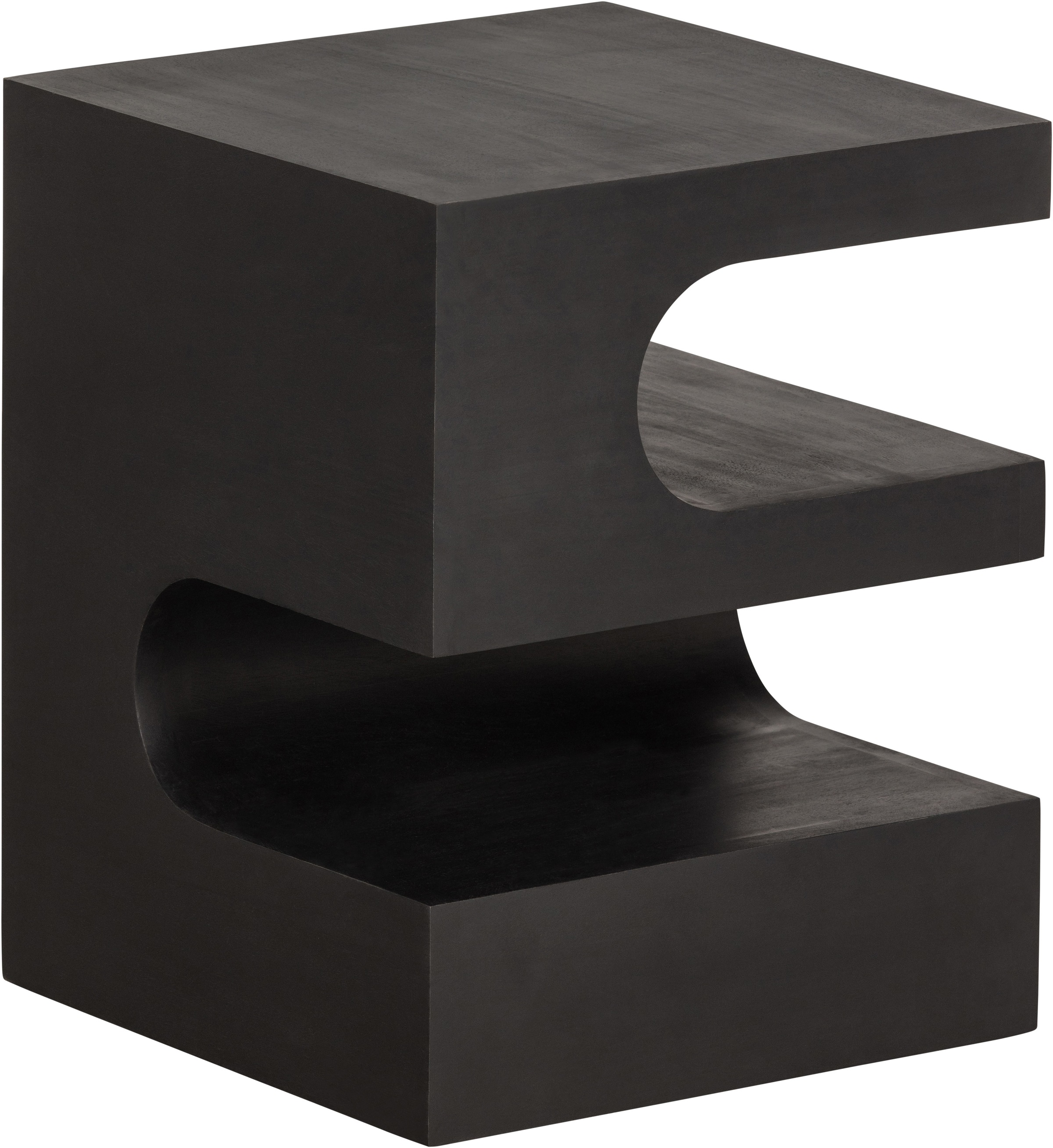WOOOD Beistelltisch »Toma aus Mangoholz mit gedrehter Formgebung 40x40x50 cm« Tragkraft 15 kg, Plattendicke 5 cm, offener Zwischenboden 13 cm hoch