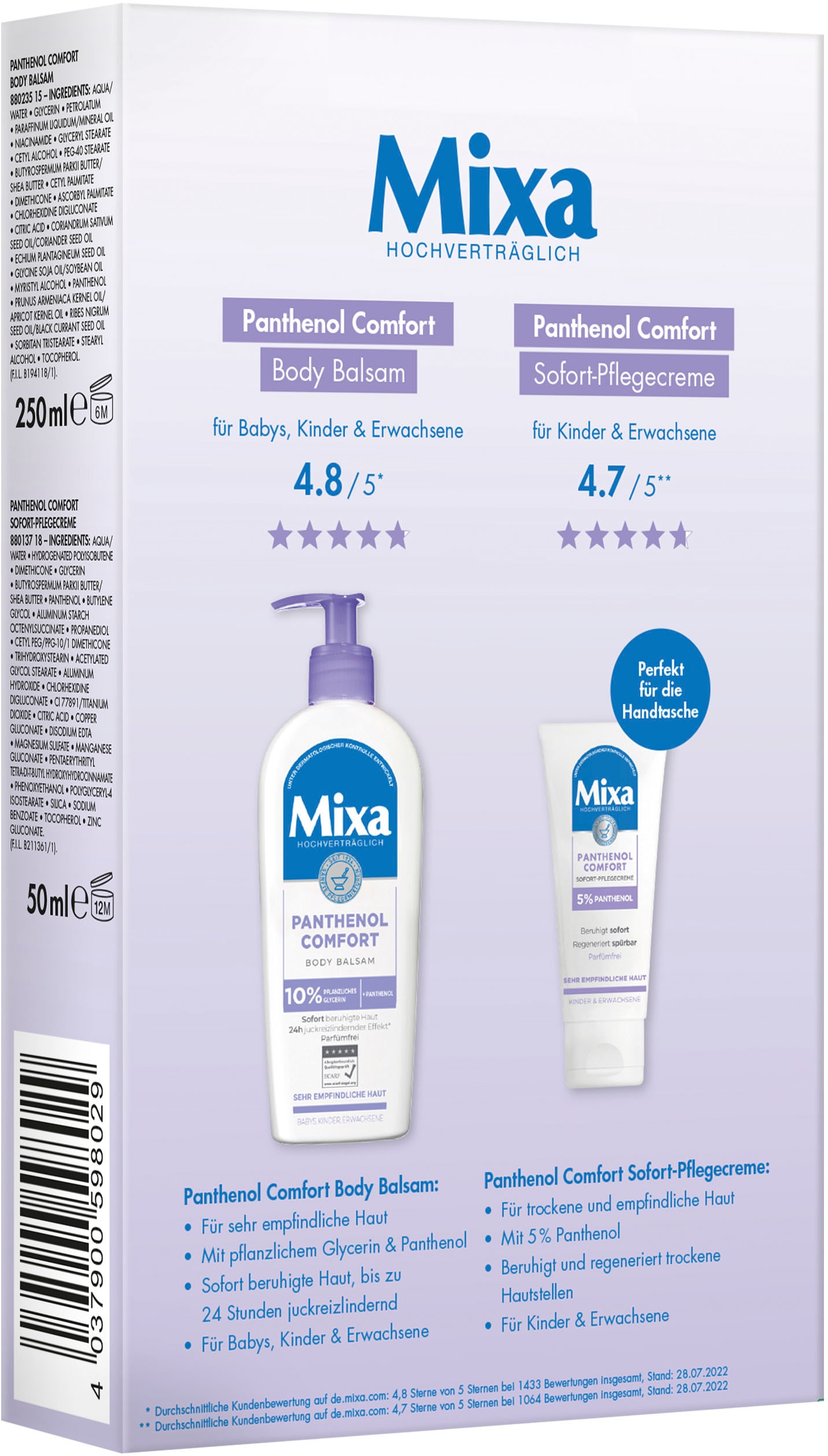 Mixa Körpercreme »Panthenol Pflege-Duo BAUR 2 Pflege sensitive online (Set, Set«, Comfort tlg.), bestellen 