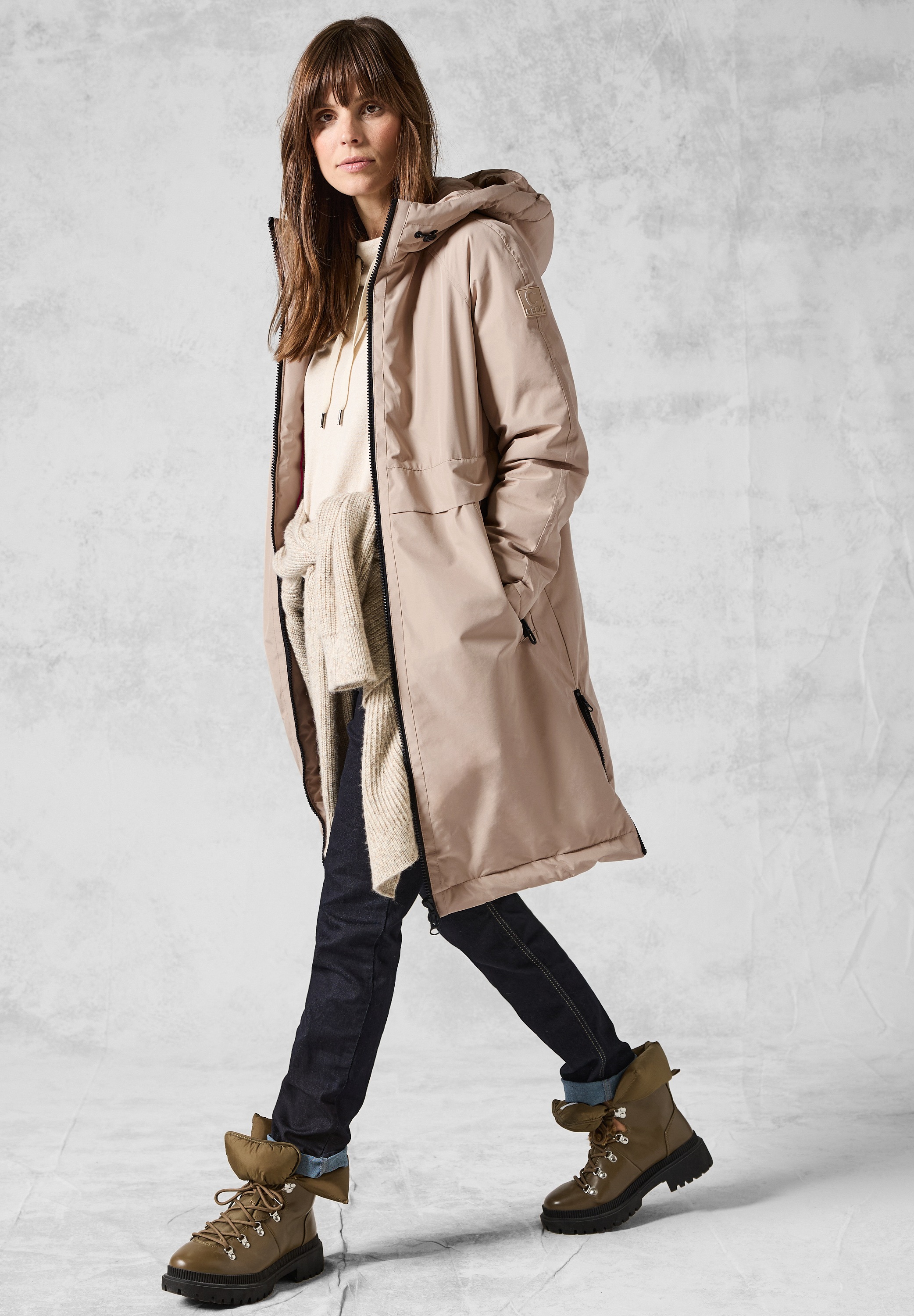 Cecil Trenchcoat, mit Kapuze mit Tunnelzugband