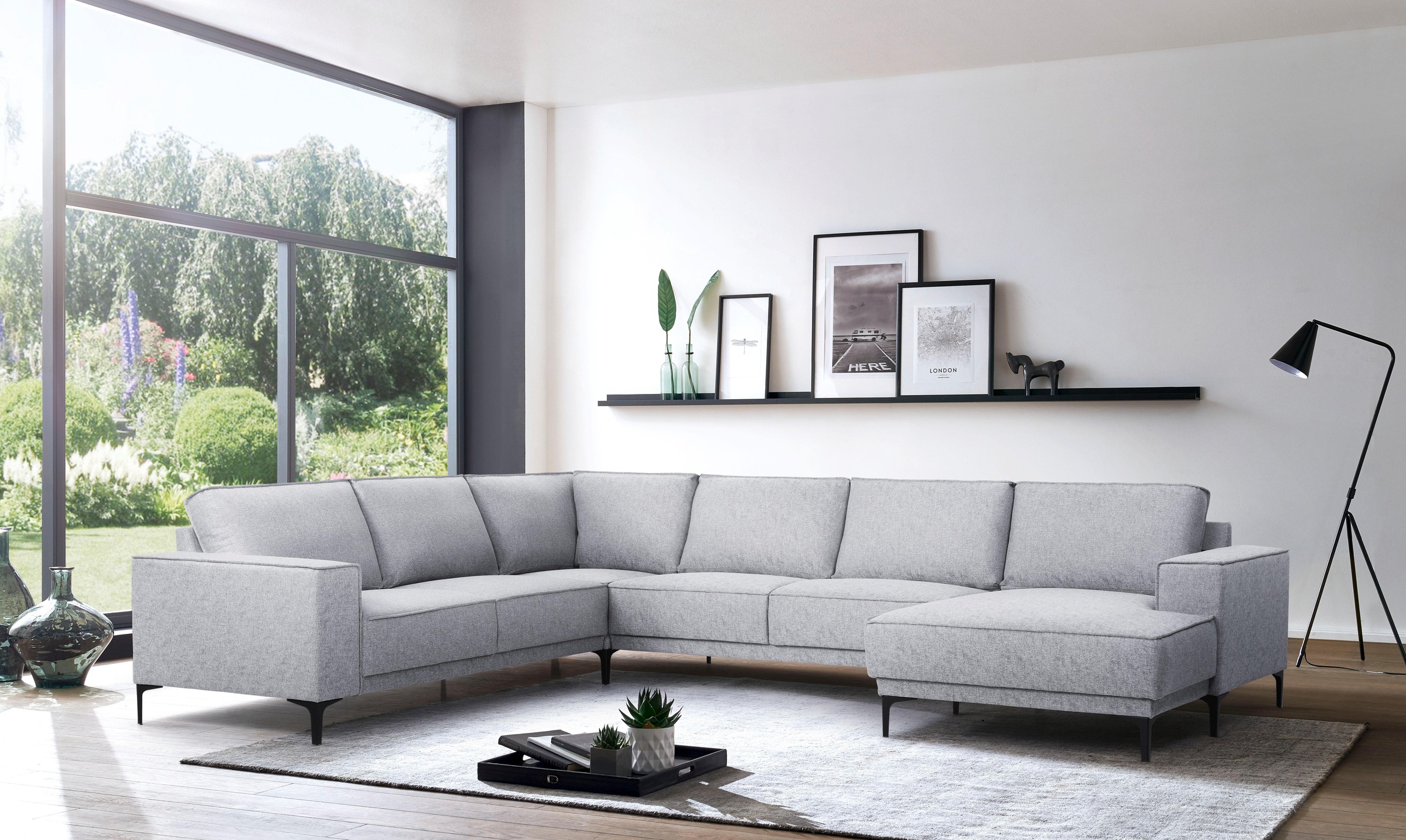 Places of Style Wohnlandschaft "XXL Sofa Oland, Struktur, Flachgewebe, Luxu günstig online kaufen