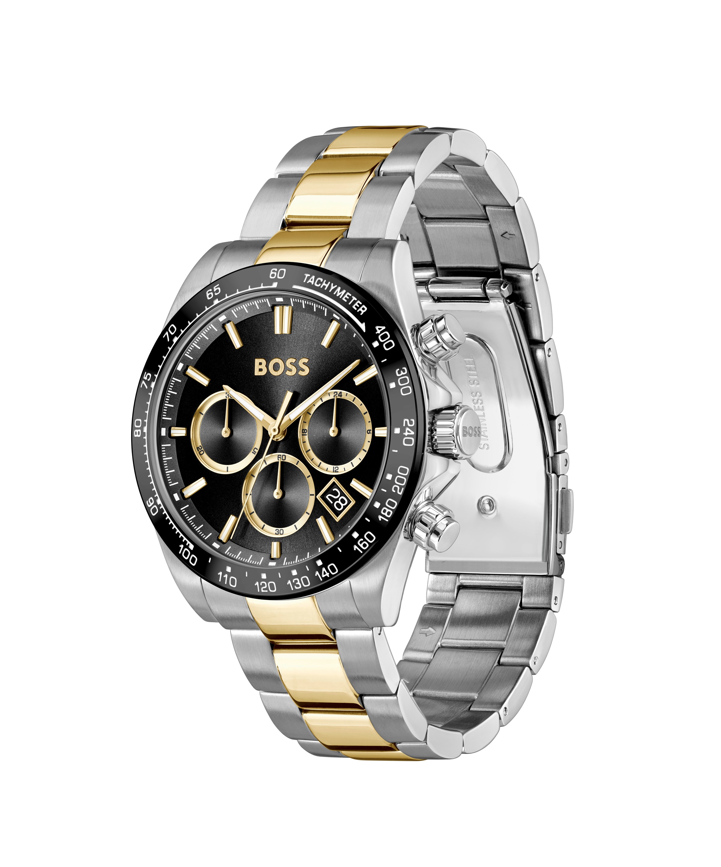 BOSS Chronograph »HERO 2.0«, Quarzuhr, Armbanduhr, Herrenuhr, Edelstahlarmband, analog, Tag