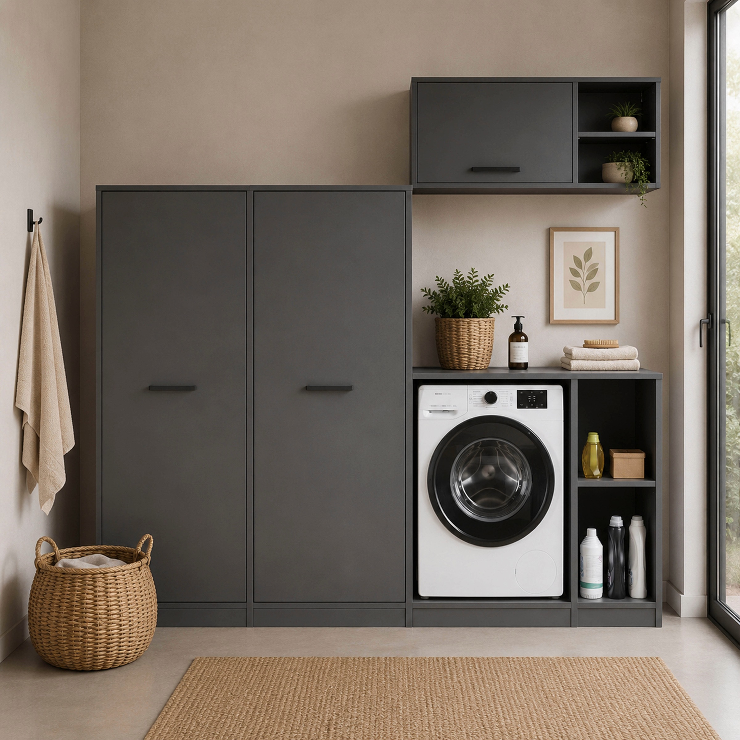 Inter Link Mehrzweckschrank-Set »Norela, Modulares Waschmaschinen-Set mit Hochschrank & Stauraum« 4 Stk. tlg.