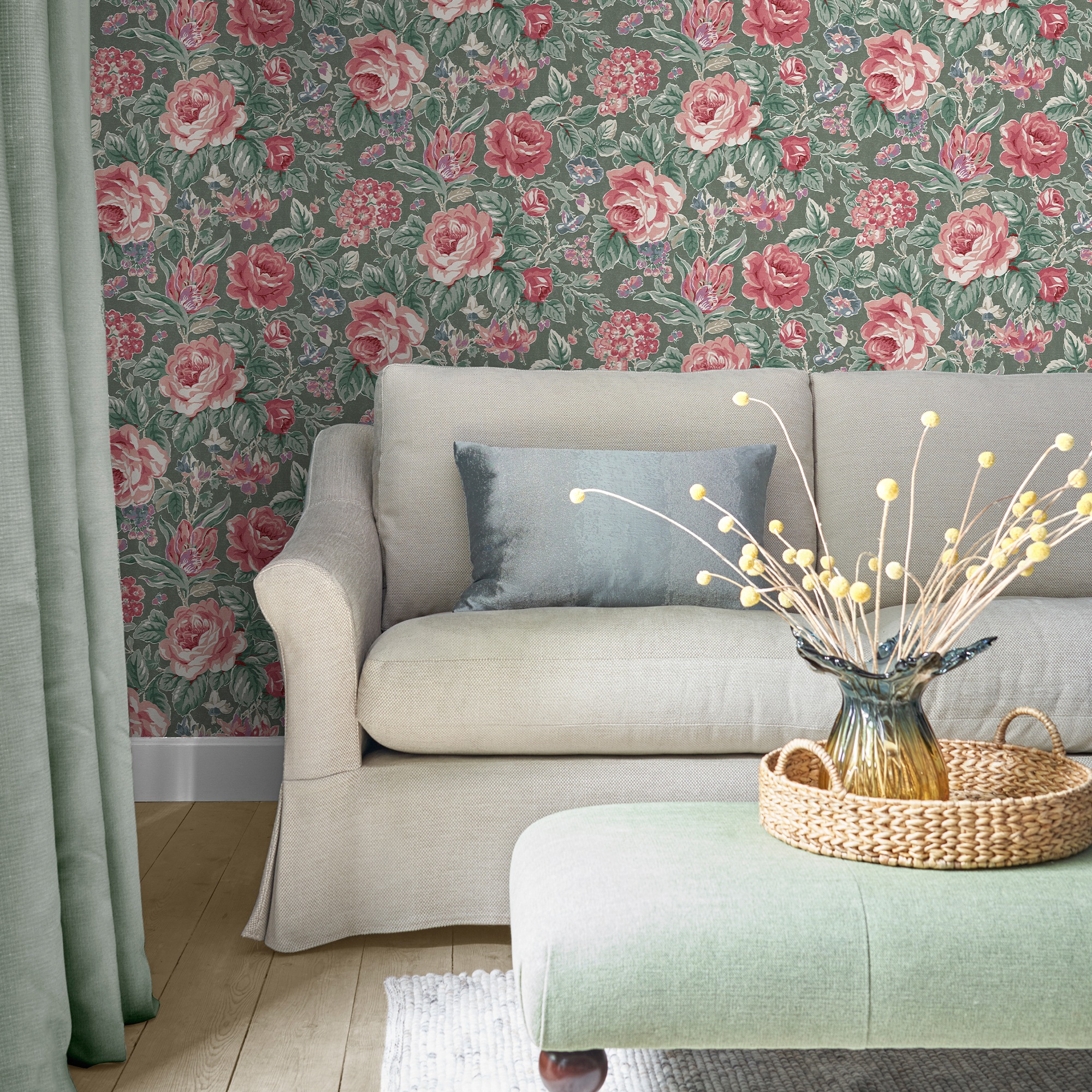 Laura Ashley Vliestapete "Wild Roses" Geblümt Glatt 10mx52cm (ca. 5m2)