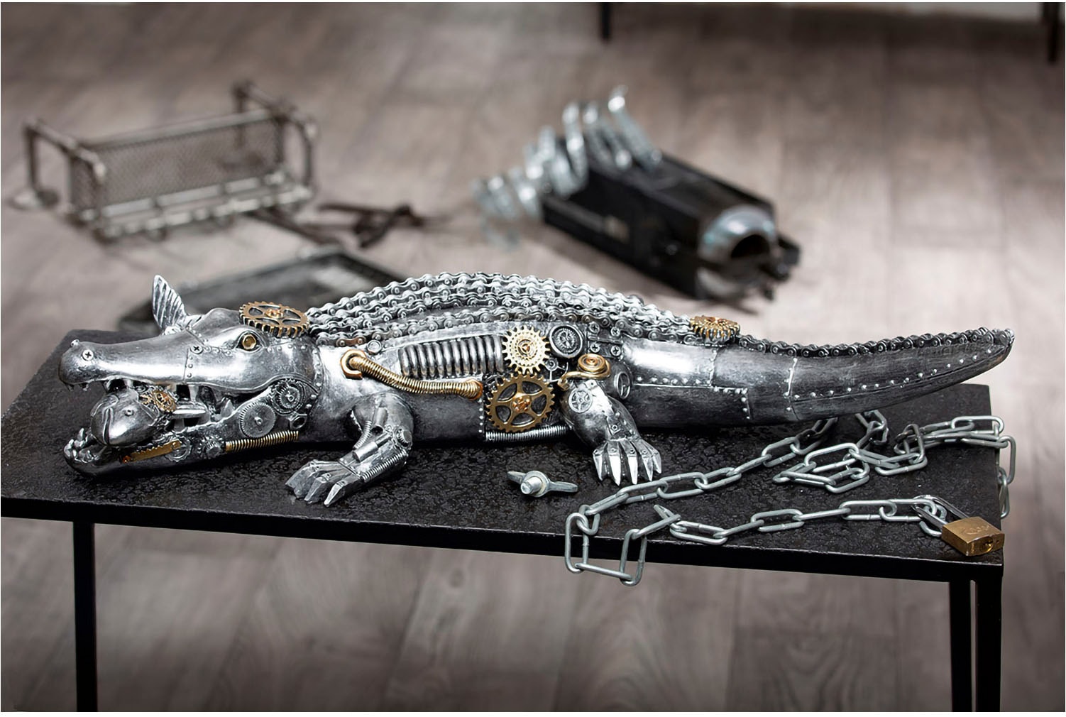 Casablanca by Gilde Tierfigur "Skulptur "Steampunk crocodile""