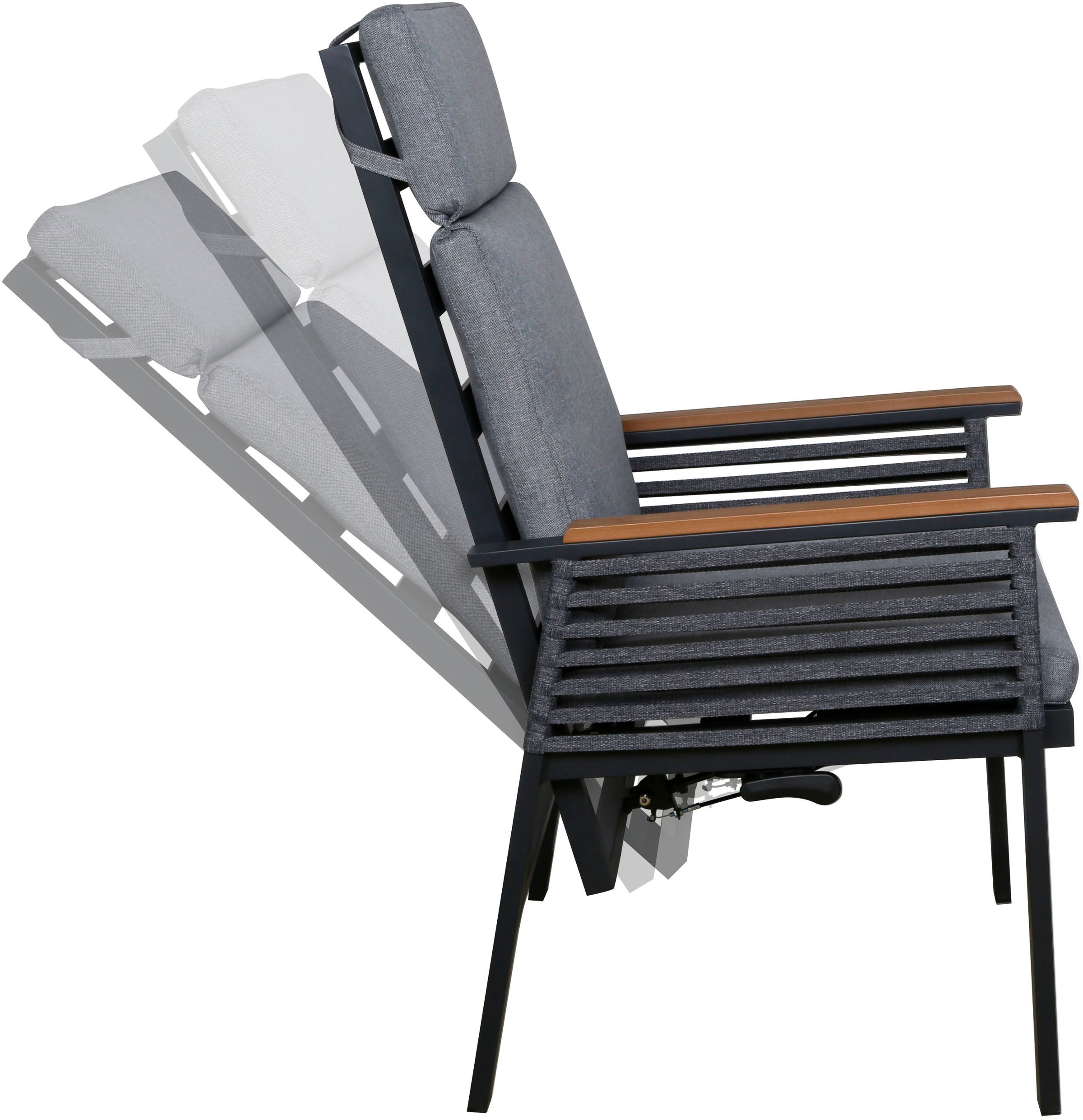 KONIFERA Garten-Essgruppe »Edessa Komfort« Set, 10x Sessel, 10x Auflagen, 1x Tisch groß, 1x Tisch klein, 22 tlg. tlg. inkl. 10 Sessel, 10 Sitzkissen, 1 Ausziehtisch, 1 Beistelltisch