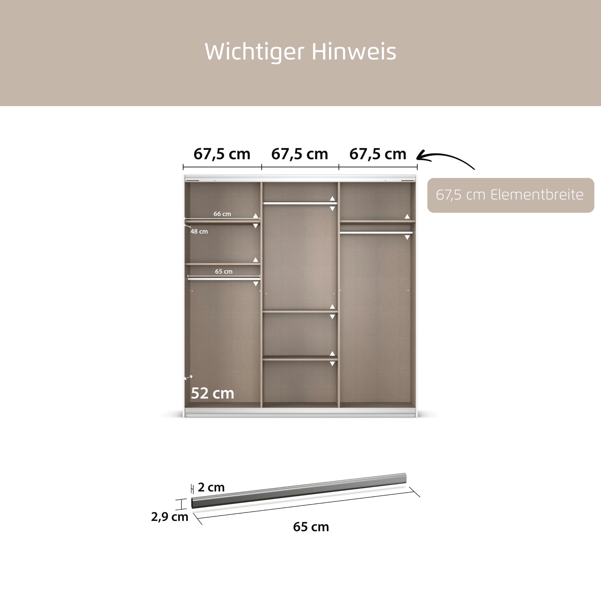 rauch Kleiderstange »Zubehör für Rauch-Schränke«