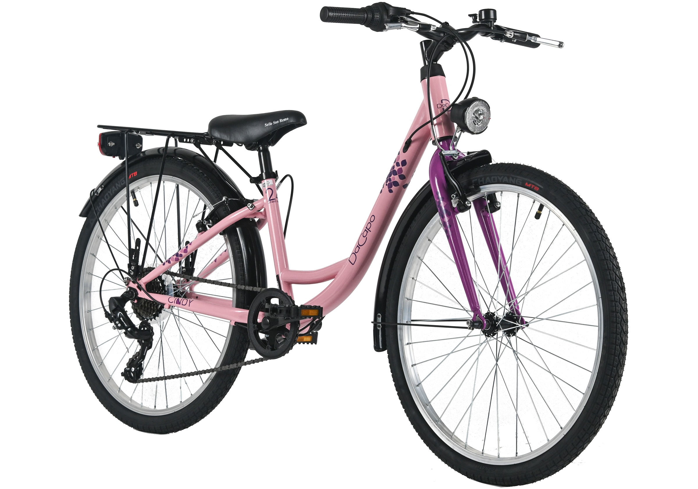 Dacapo Kinderfahrrad »24" Cindy Rosa 7 Gänge RH 32 cm - Ab 8 Jahre« 7 Gang Kettenschaltung