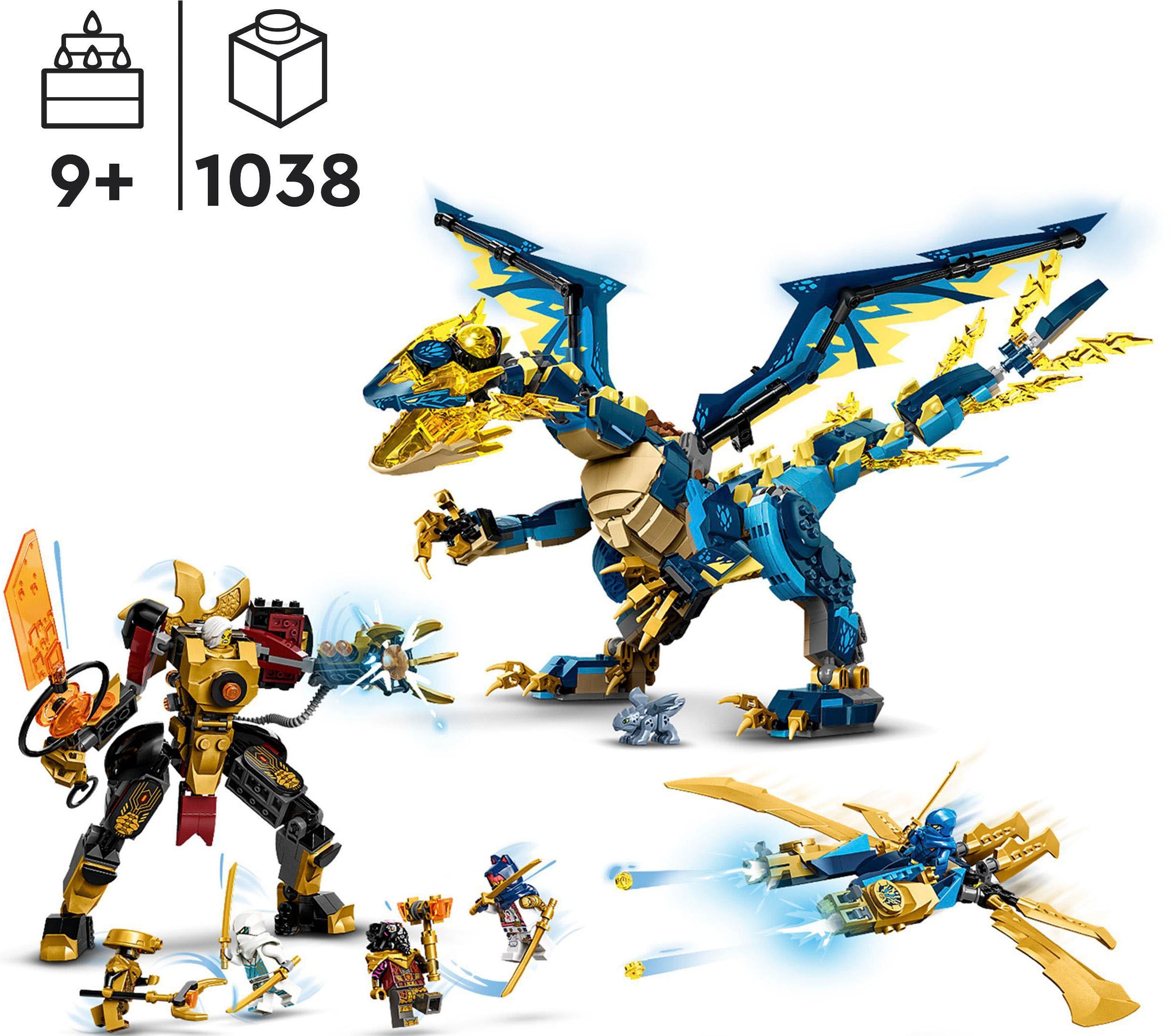 LEGO® Konstruktionsspielsteine »Kaiserliches Mech-Duell gegen den Elementardrachen (71796)«, (1038 St.), LEGO® NINJAGO; Made in Europe