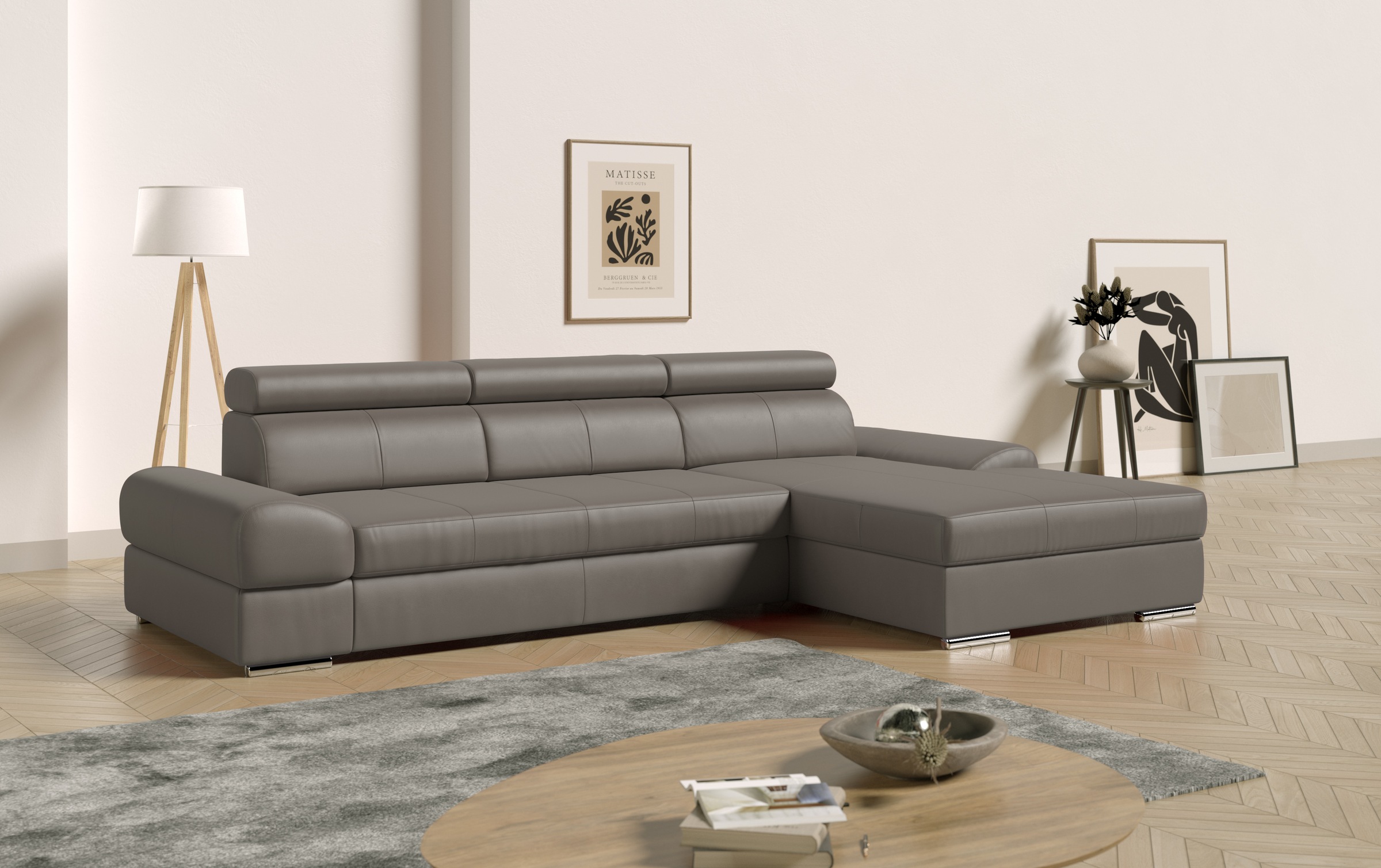 sit&more Ecksofa "Broadway L-Form" inklusive Kopfteilverstellung, wahlweise mit Schlaffunktion