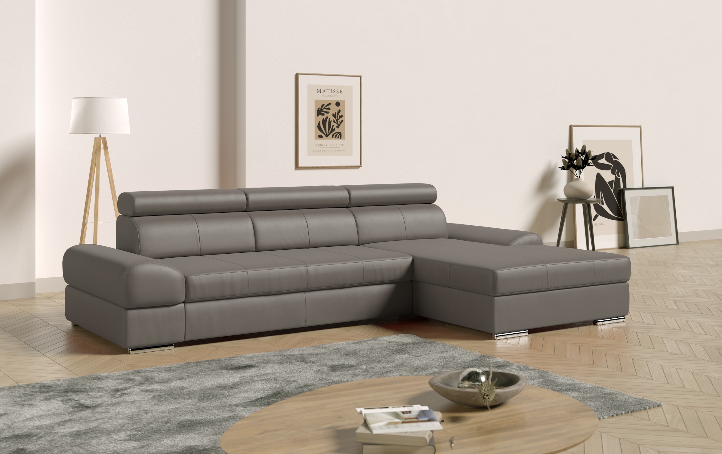 sit&more Ecksofa Broadway, mit verstellbaren Kopfteilen, wahlweise mit Bettfunktion