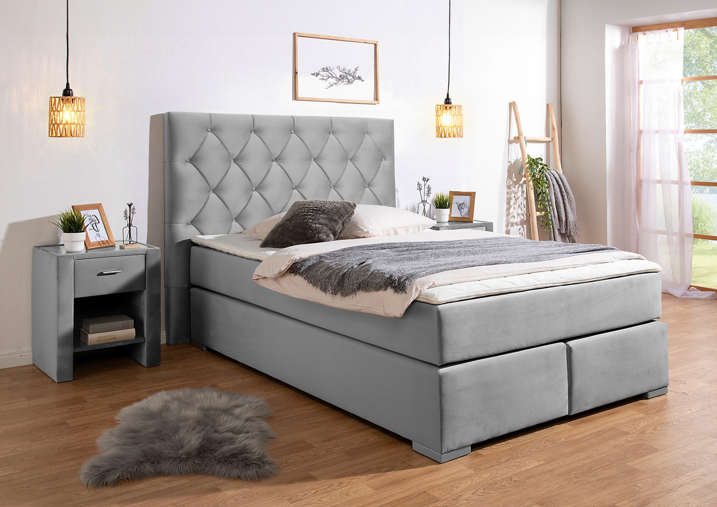 Home affaire Boxspringbett ""Chalon"", inkl. Topper, Matratze in H2, H3 ode günstig online kaufen