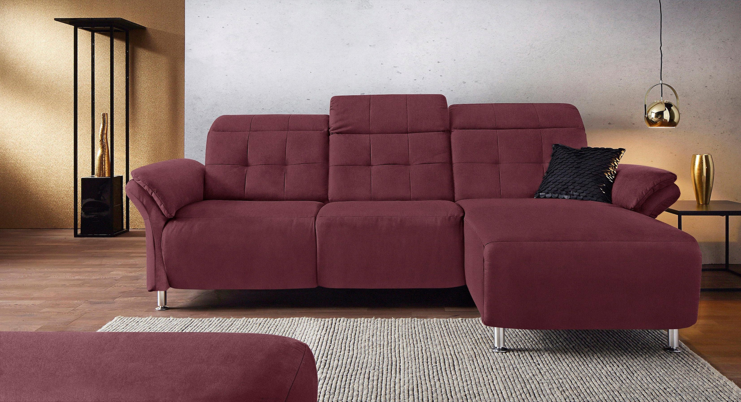 Home affaire Ecksofa "Manhattan L-Form" 2 Sitze mit elektrischer Relaxfunkt günstig online kaufen