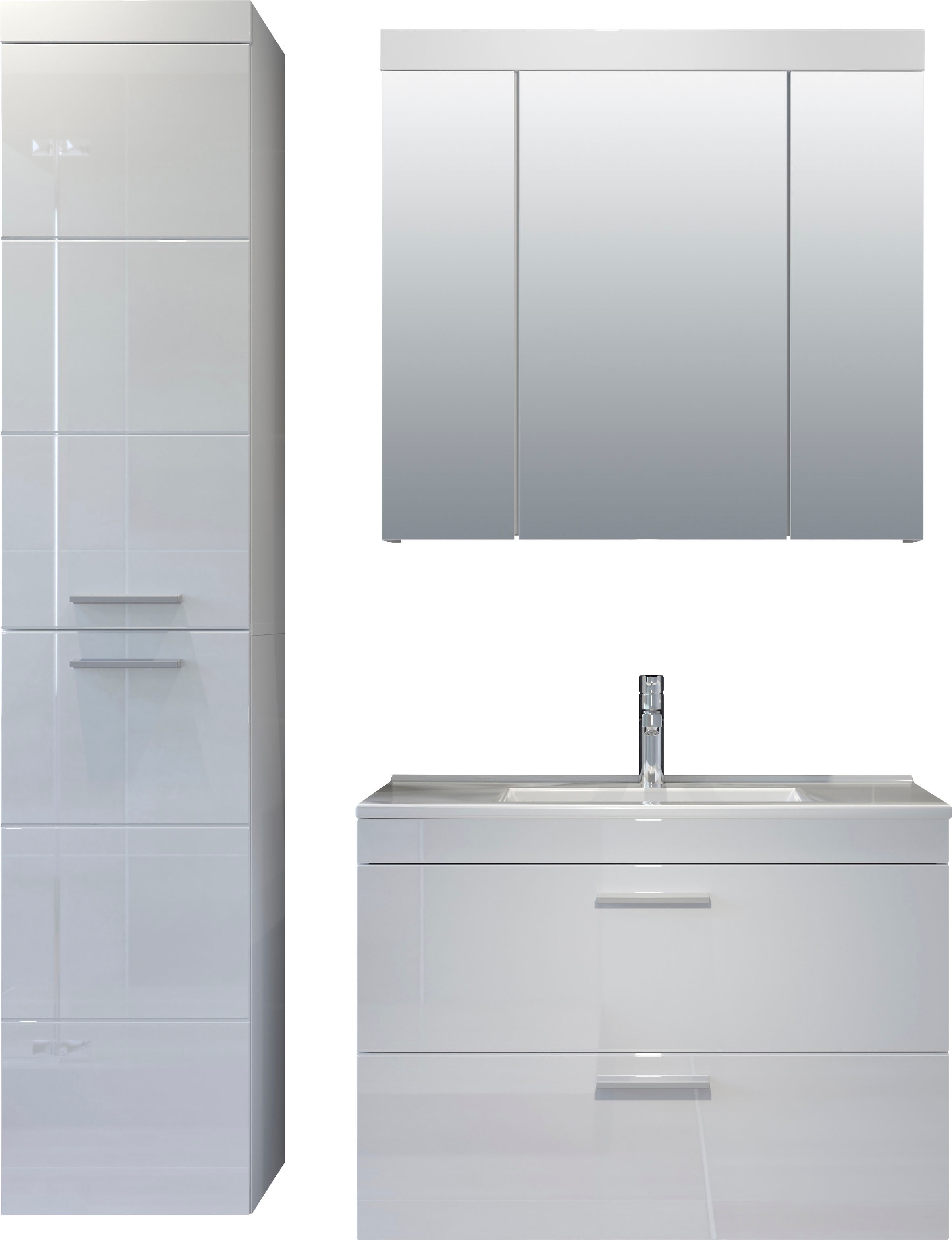 welltime Badezimmer-Set "Dormoletto", (4 St.), Badmöbel-Set: Hochschrank, S günstig online kaufen