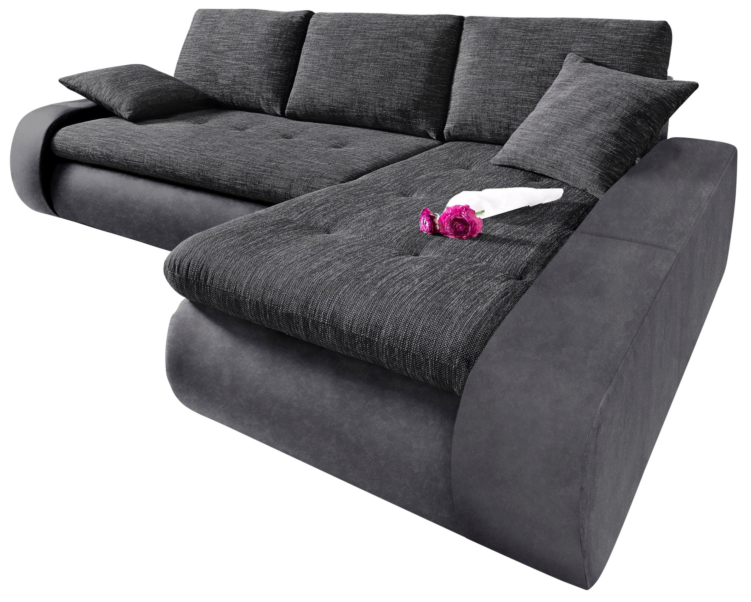 TRENDMANUFAKTUR Ecksofa "Indie, modern und bequem, Materialmix, L-Form", wa günstig online kaufen