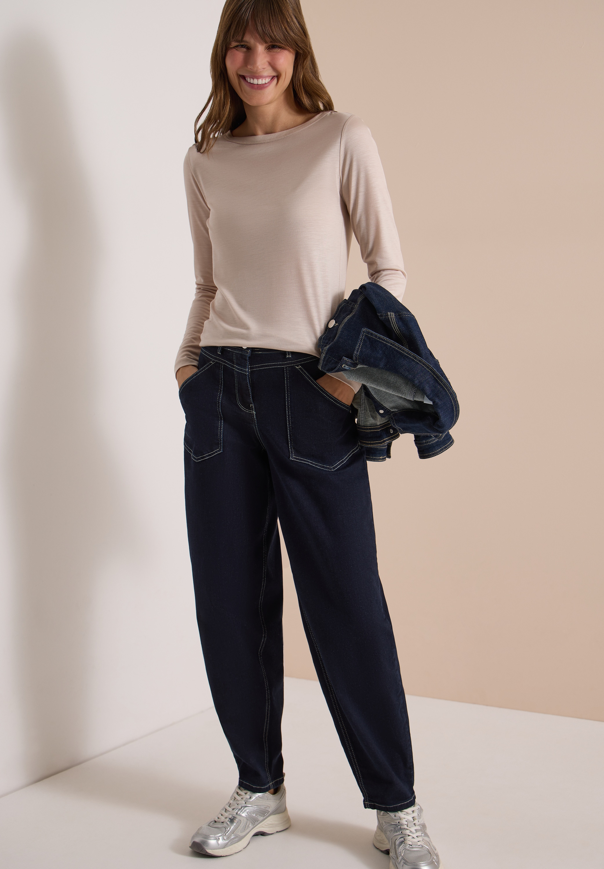 Cecil Loose-fit-Jeans »Style Scarlett« Barrel Leg, Rinsed-Optik, mit Stretchanteil