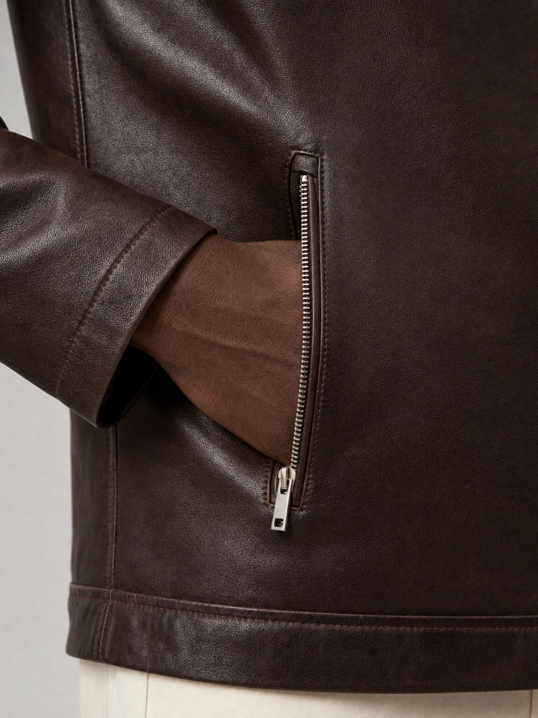 RICANO Lederjacke »Lederjacke Andre« ohne Kapuze Handgefertigt aus echtem Leder