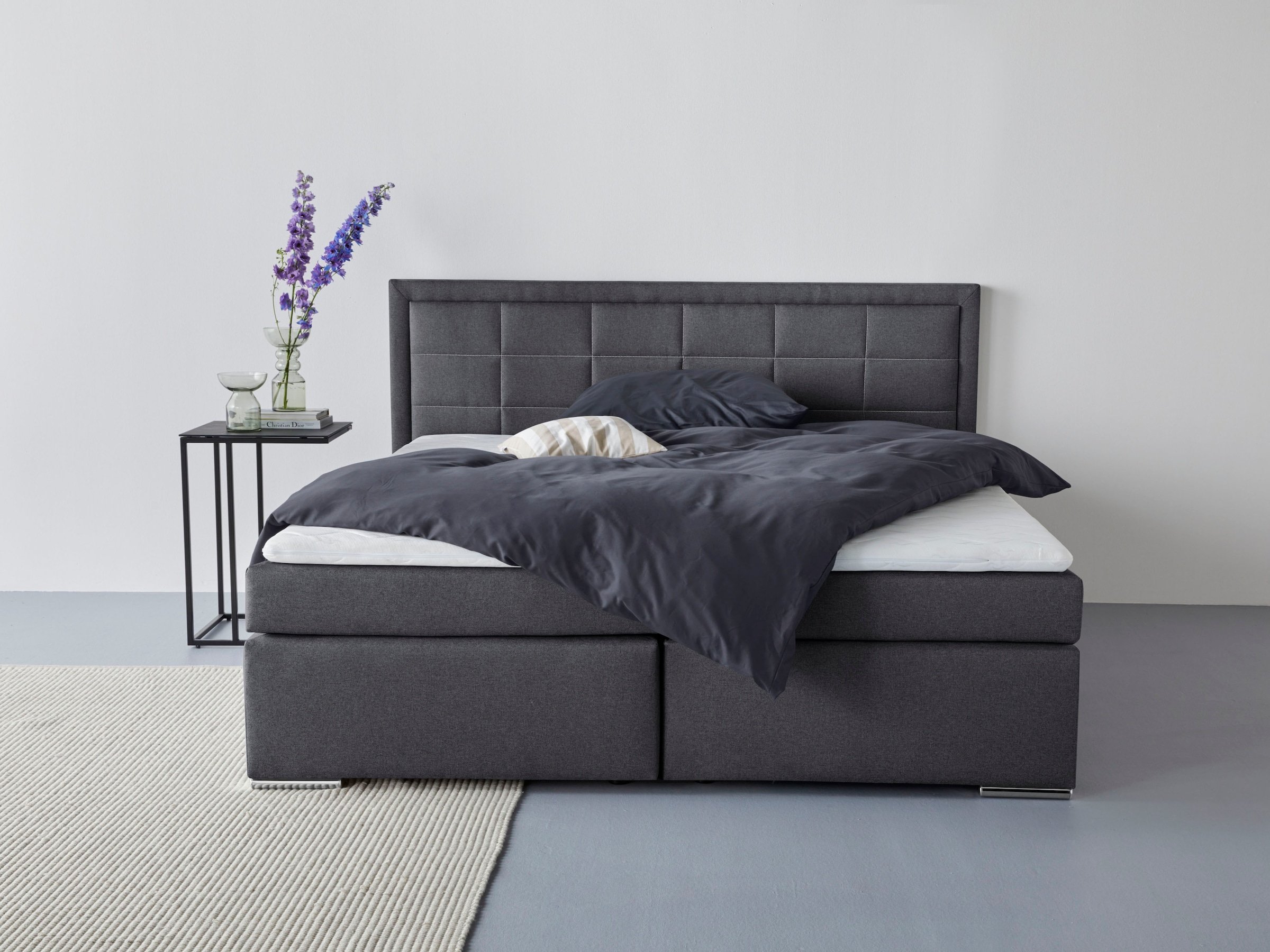 COLLECTION AB "ATHENA, Polsterbett wahlweise mit Bettkasten, Strukturstoff-Bezug" Bonnell- oder Taschenfederkernmatratze H2,H3,H4, 140x200/180x200cm