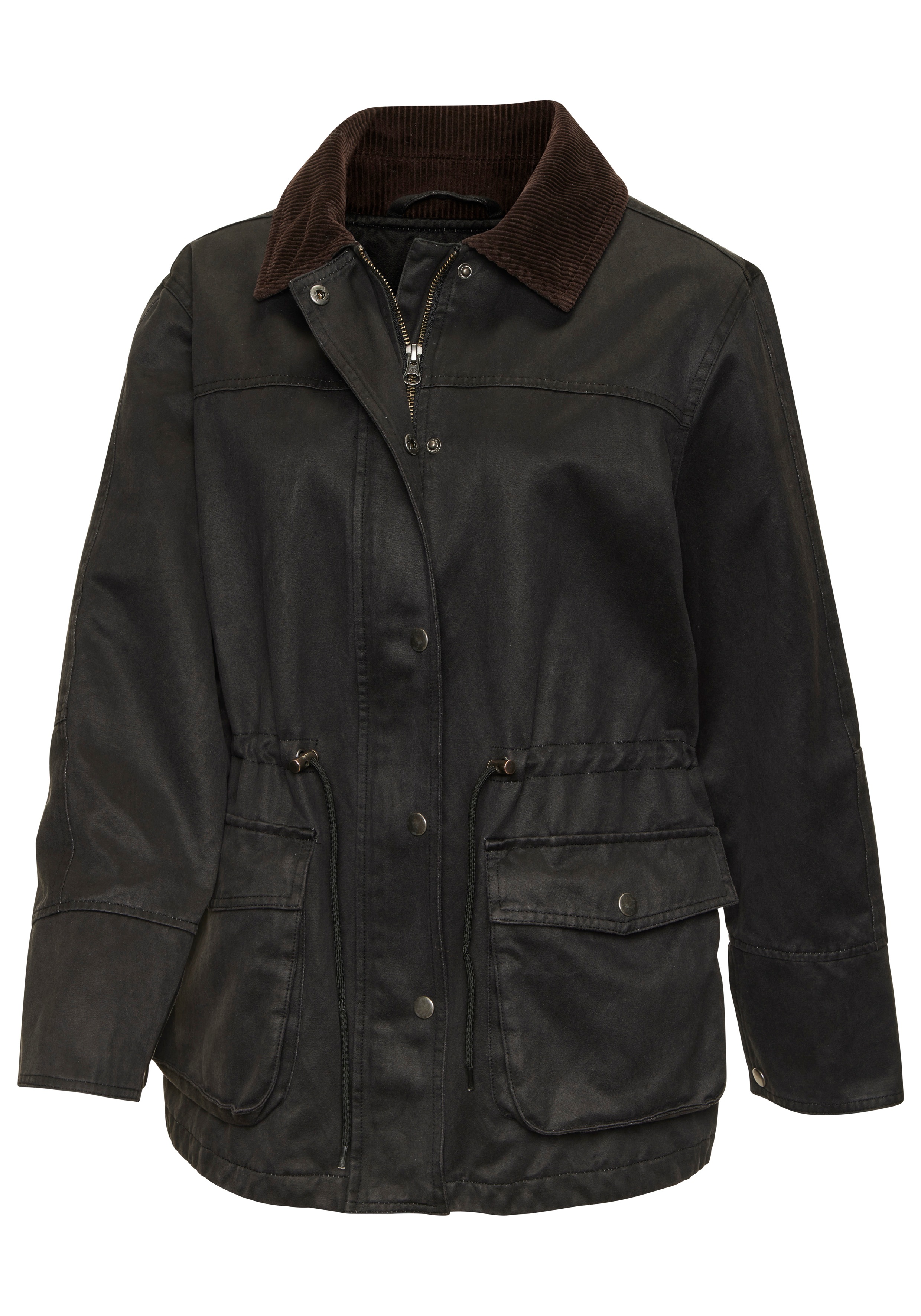 Thumbnail - French Connection Canvasjacke in langer Form mit Kordkragen