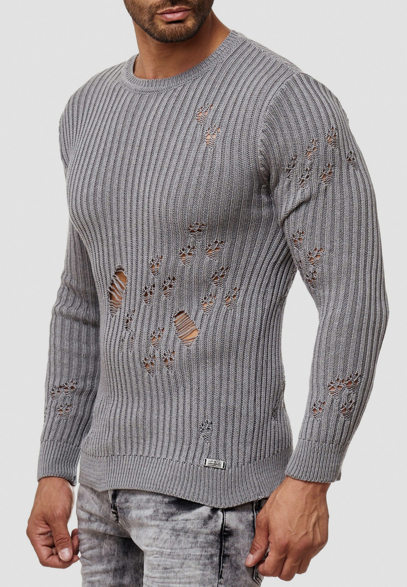 Rusty Neal Strickpullover, im lässigen Used-Look