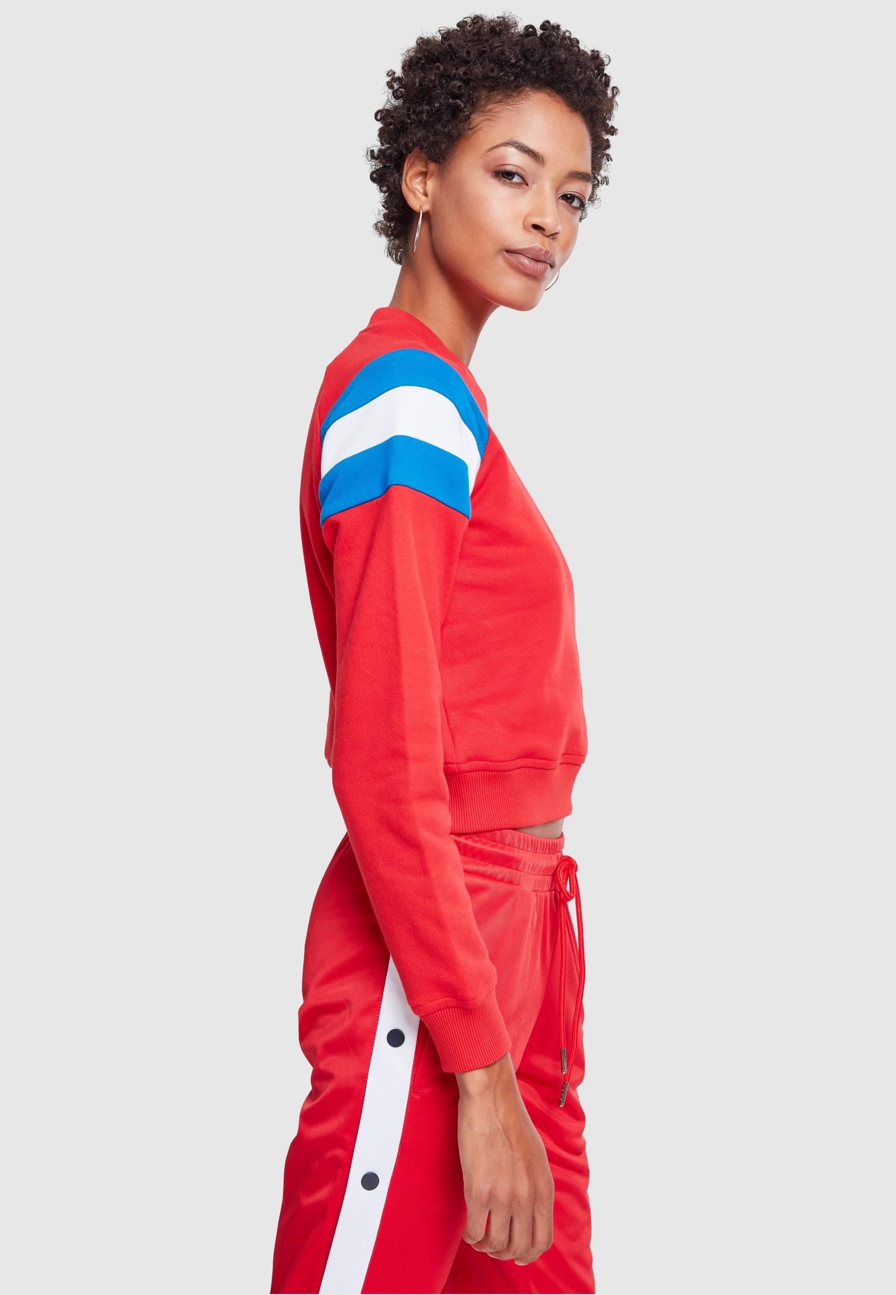 URBAN CLASSICS Sweatshirt »Urban Classics Damen Ladies Sleeve Stripe Crew«, (1 tlg.)