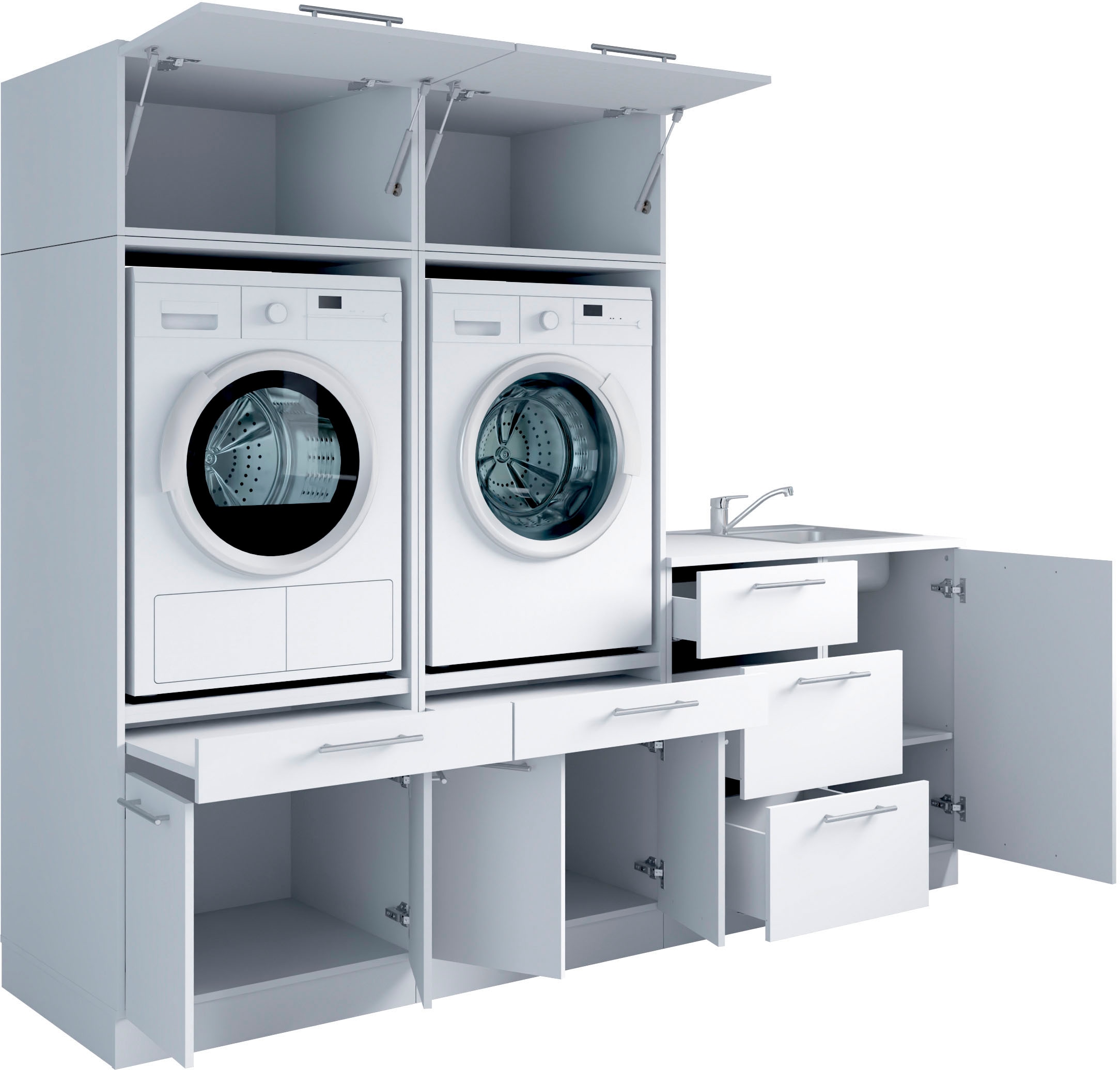 Laundreezy Mehrzweckschrank-Set »Laundreezy, 6-tlg. Mehrzweckschrank-Set B/H/T 236/200/68 cm« 6 Stk. tlg.