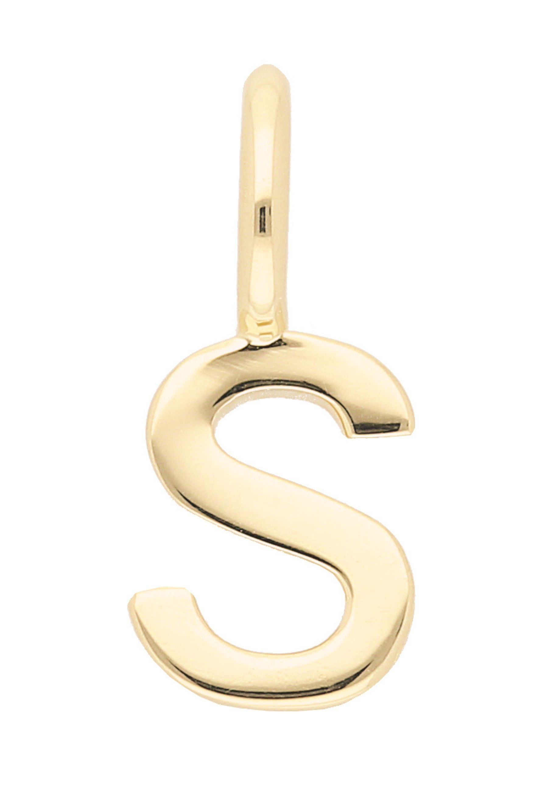 ADELIA ́S Damen Buchstabenanhänger "Damen & Herren 333 Gold Buchstabenanhänger S", Gelbgold 333 Gold, gold, Gelbgold 333, Gold, Schmuckanhänger, für