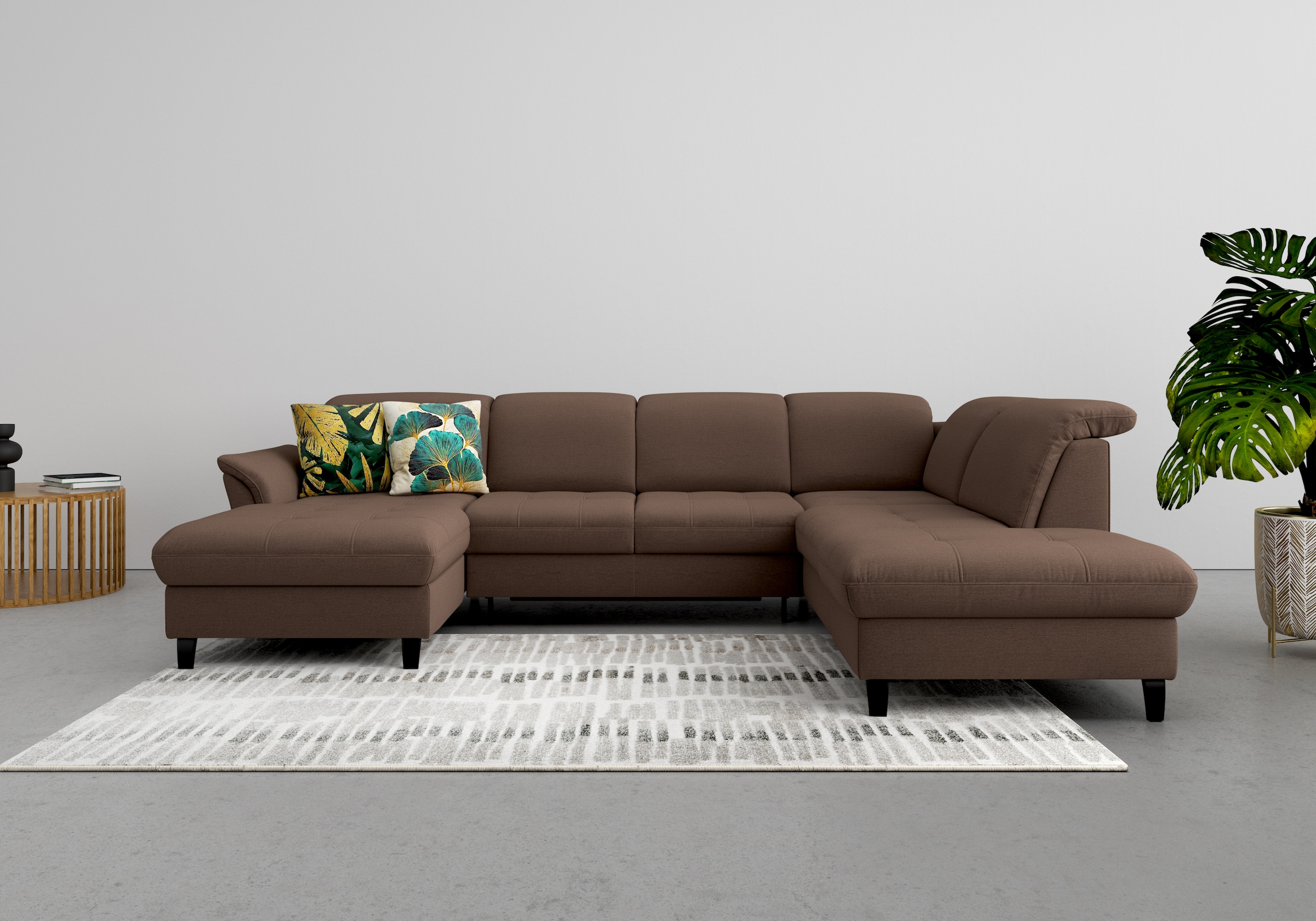 sit&more Wohnlandschaft "Maggiore U-Form" wahlweise mit Kopfteilverstellung, Schlaffunktion und Stauraum