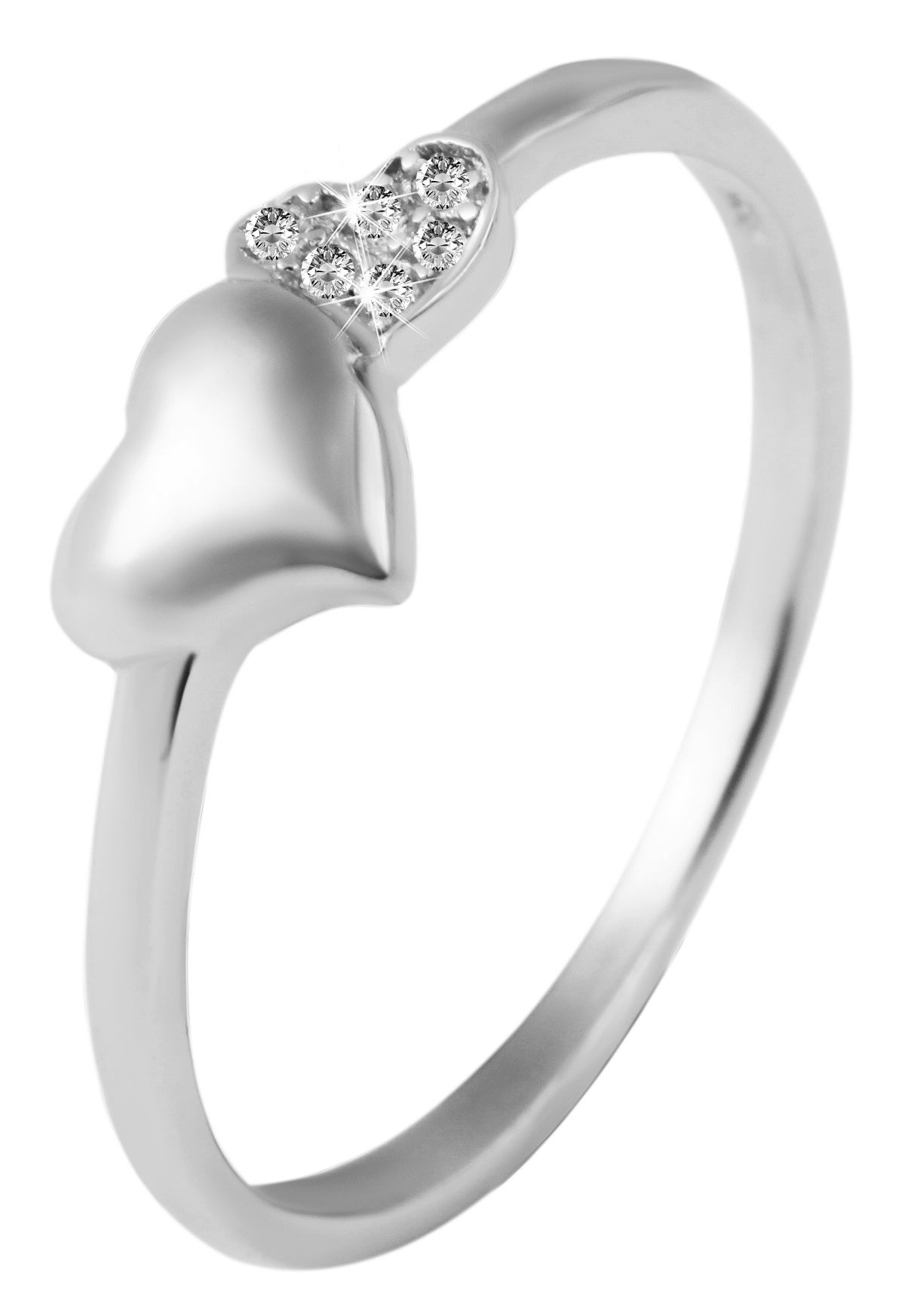 Fingerring ADELIA´S "Damen Ring Herz aus 925 Silber mit Zirkonia" Gr. 58, silber, Fingerringe, Damen, 58, Silber 925 (Sterlingsilber), Fingerring 2