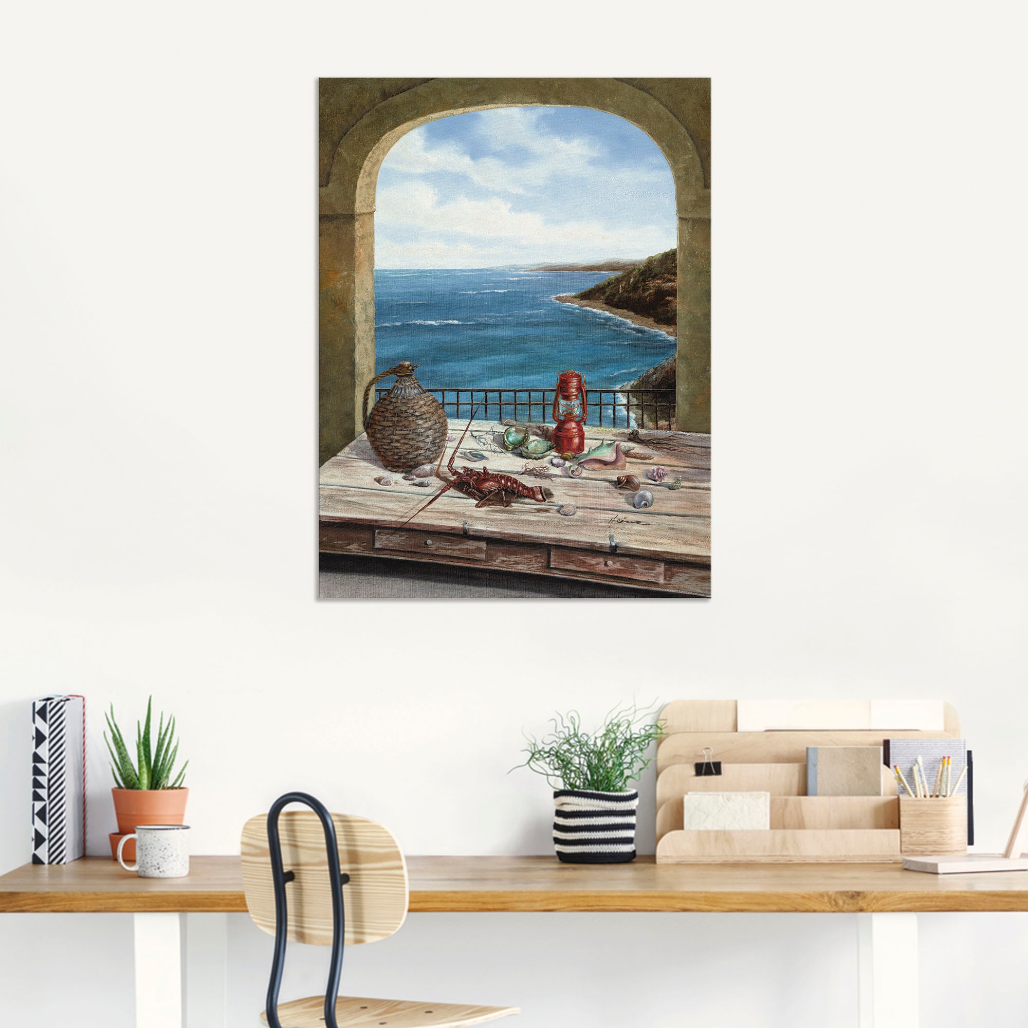 Artland Wandbild »Stillleben am Meer«, Fensterblick, (1 St.), als Alubild, Outdoorbild, Leinwandbild, Poster, Wandaufkleber