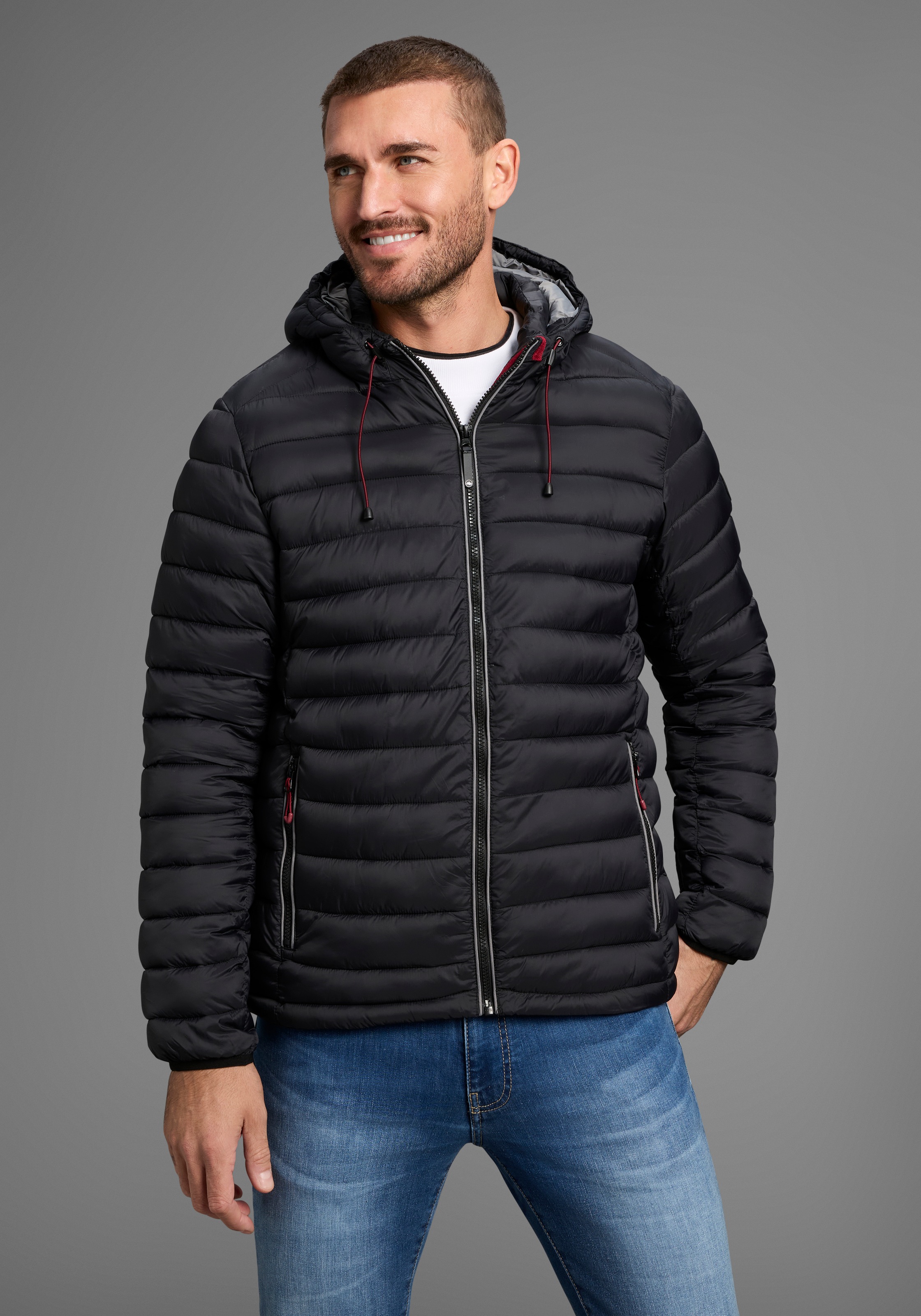 Polarino Steppjacke, mit Kapuze, Atmungsaktiv, winddicht, wasserabweisend günstig online kaufen