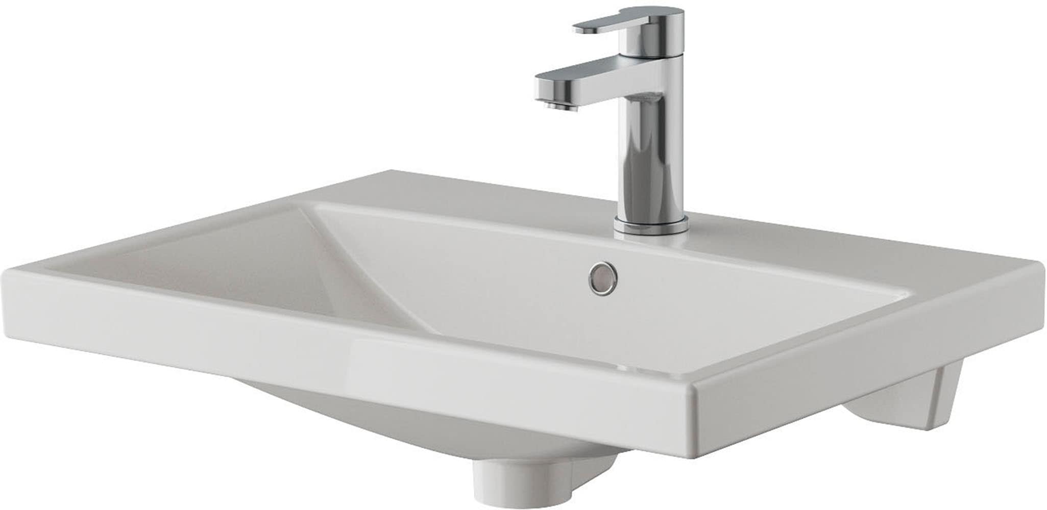Saphir Badmöbel-Set »Serie 4035 2-teilig, Keramikwaschtisch mit LED-Spiegel, 60 cm breit«, (Set), Badezimmer-Set inkl. Schubladen-Dämpfer, 2 Schubladen, Waschplatz