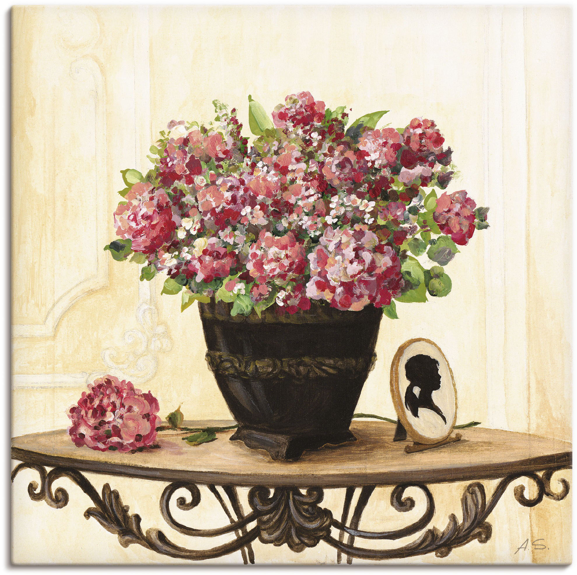 Artland Leinwandbild "Bouquet von roten Hortensien" Arrangements 1 Stk. tlg. auf Holzrahmen gespannt