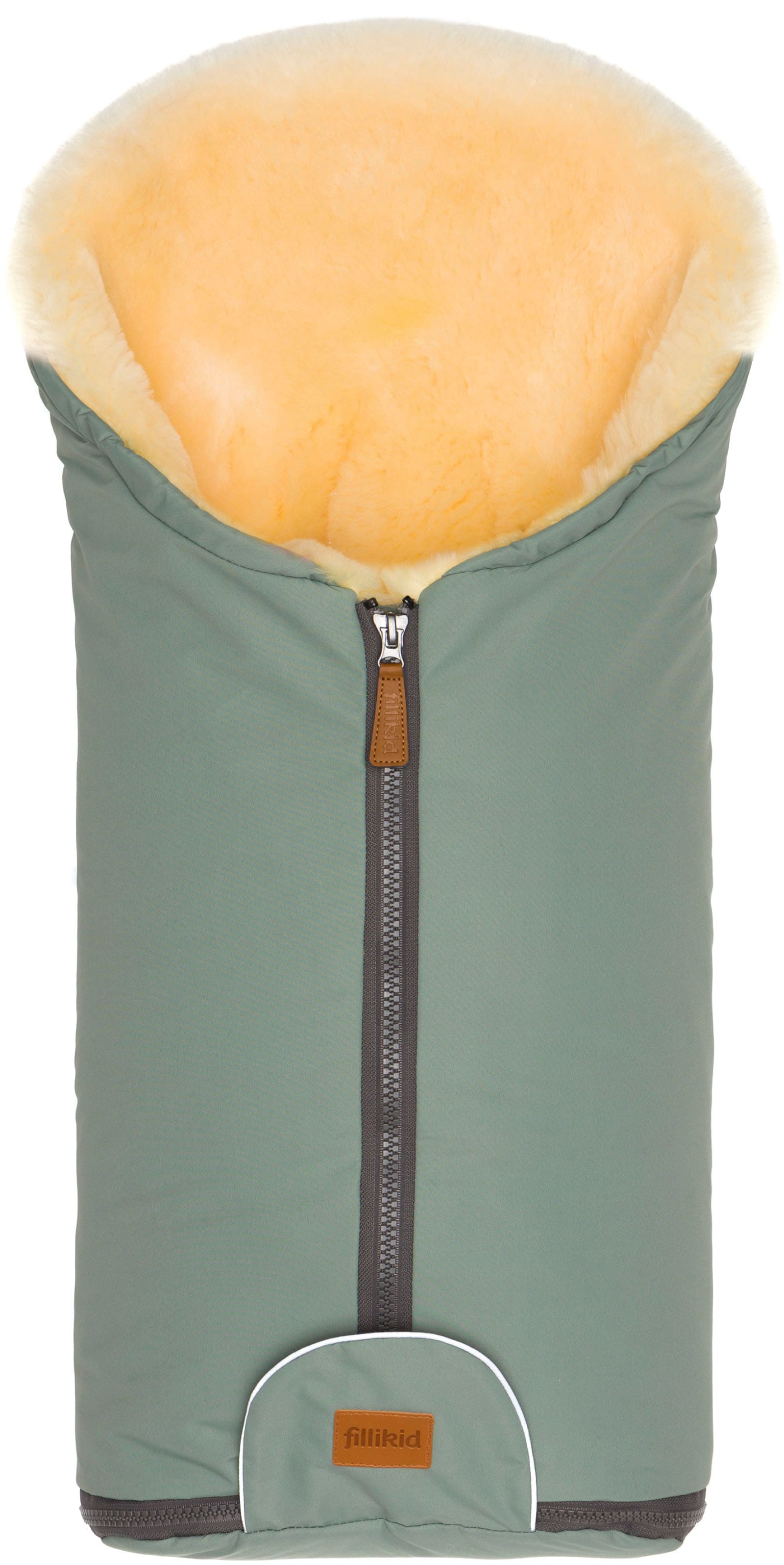 FILLIKID Kinder Fußsack "Pamir Winterfußsack", grün, Lammfell, Polyester, Fußsäcke, für Autositze Gr. 0 und Kinderwagen